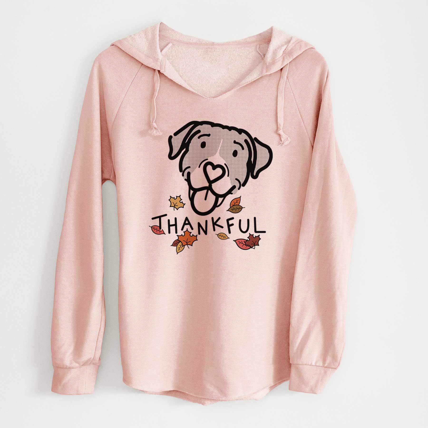 Thankful Pitbull Mix - Shadow - Cali Wave Hooded Sweatshirt