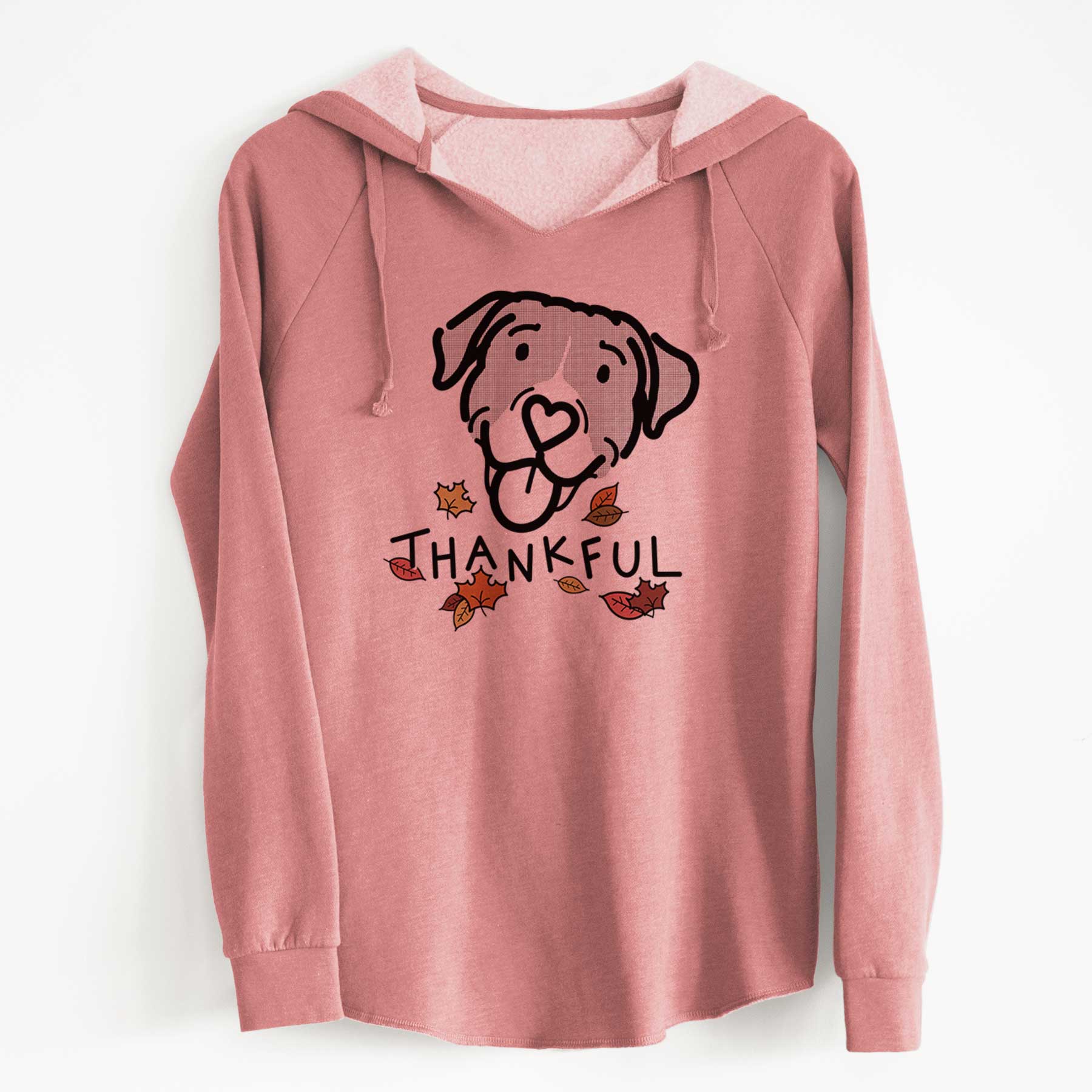 Thankful Pitbull Mix - Shadow - Cali Wave Hooded Sweatshirt