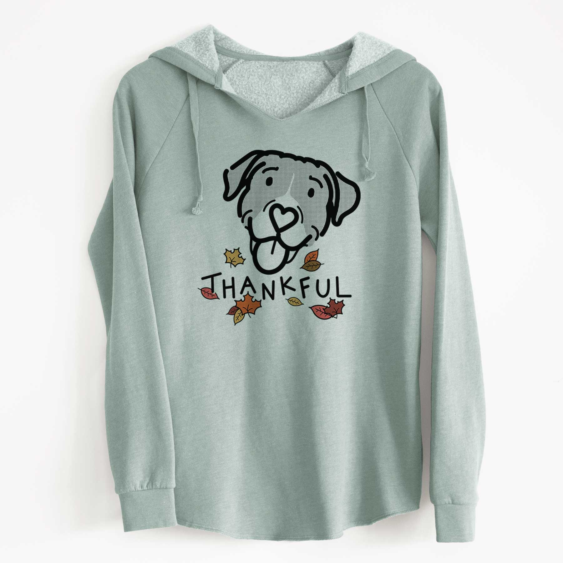 Thankful Pitbull Mix - Shadow - Cali Wave Hooded Sweatshirt