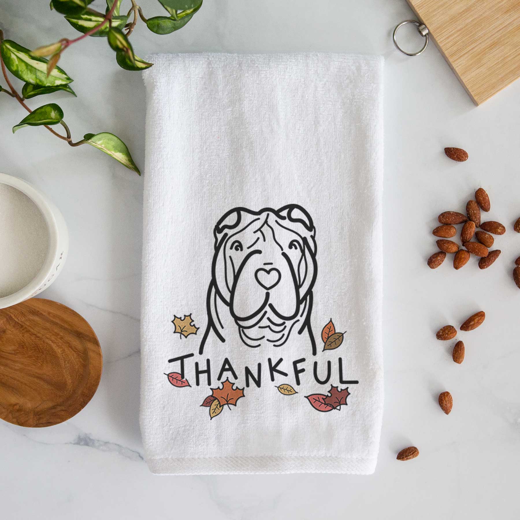 Thankful Shar Pei - Decorative Hand Towel