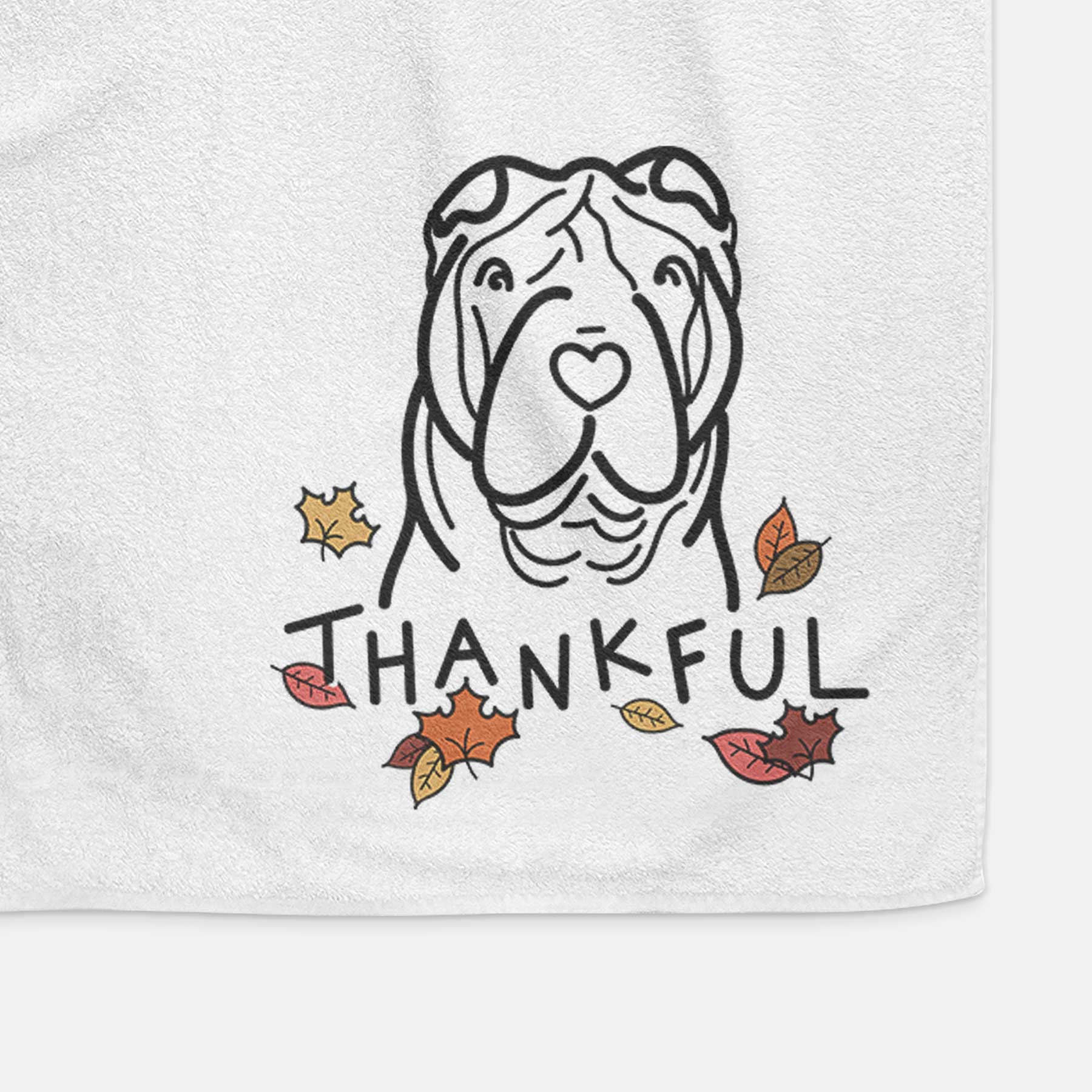 Thankful Shar Pei - Decorative Hand Towel