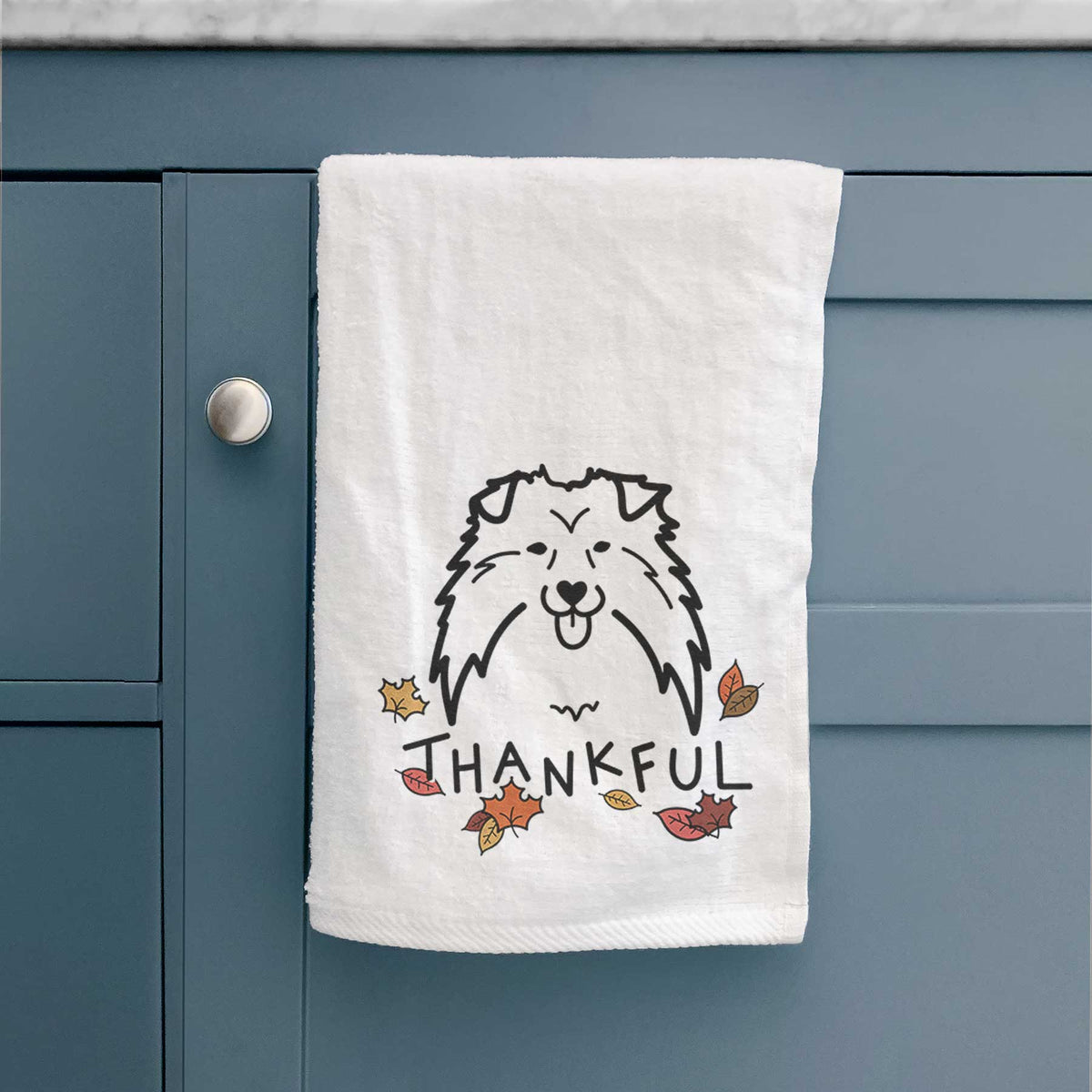 Thankful Shetland Sheepdog - Decorative Hand Towel