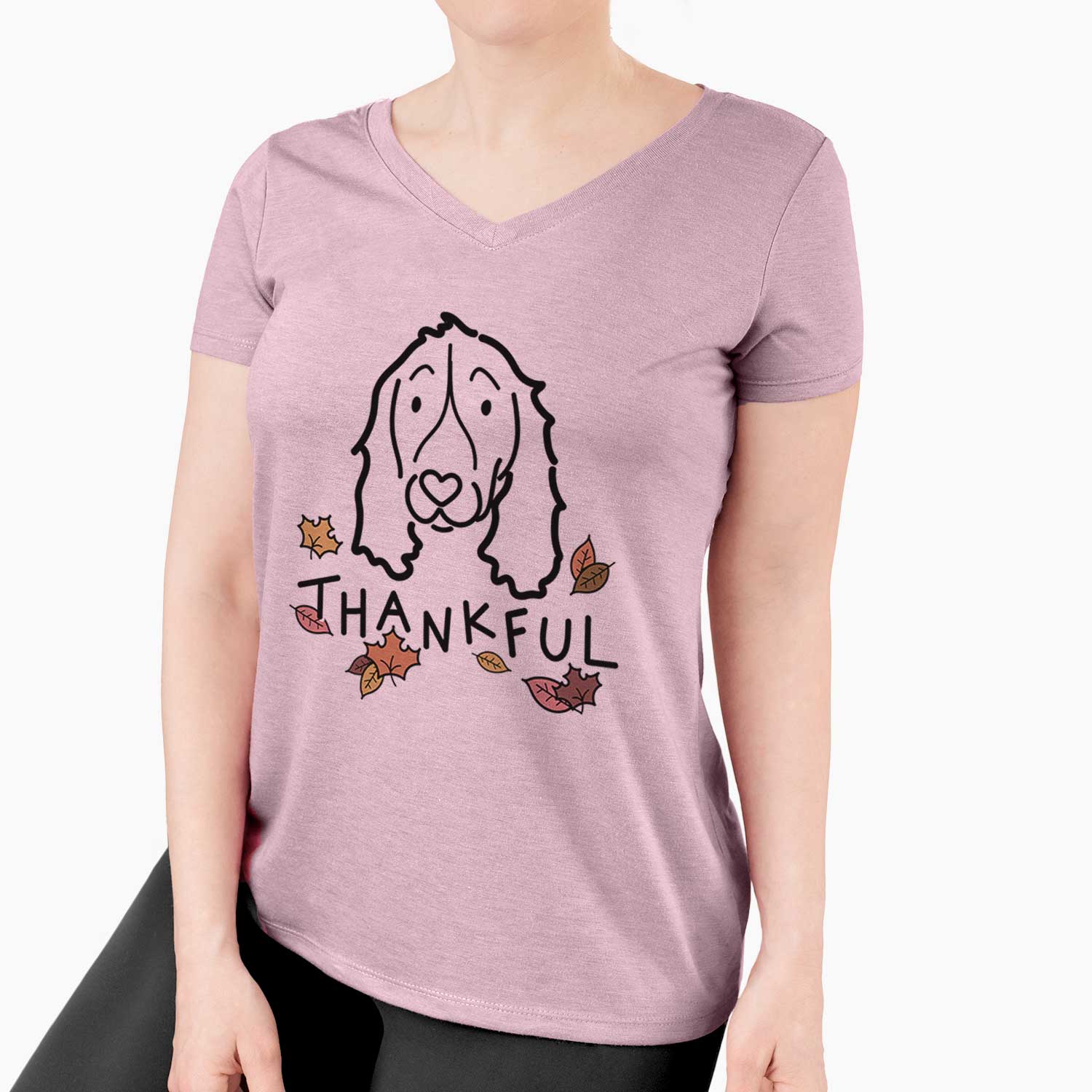 Thankful English Springer Spaniel - Women's V-neck Shirt