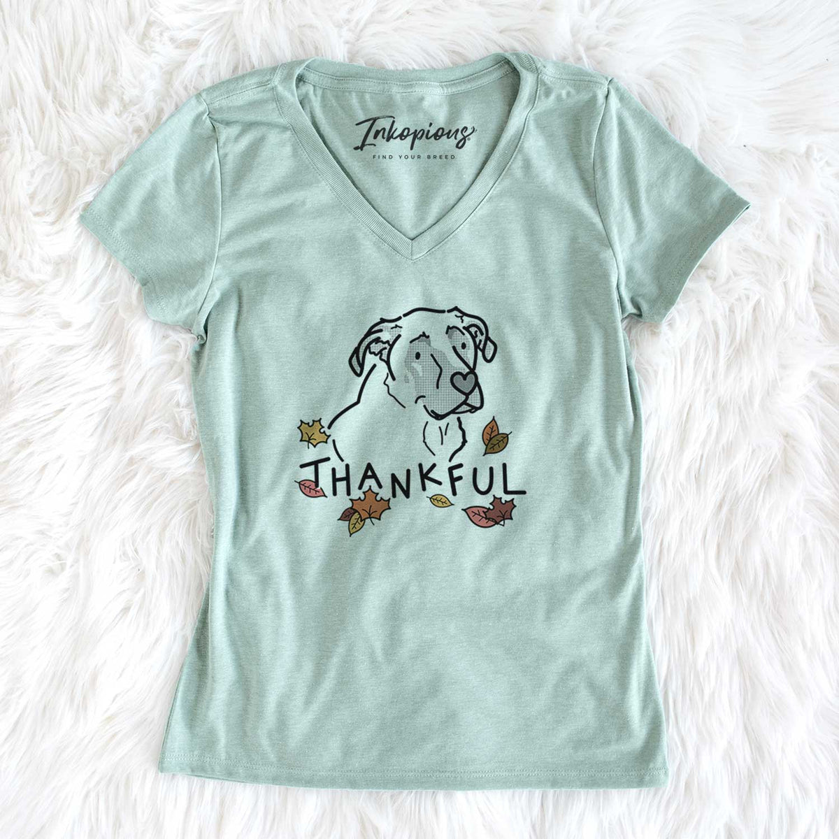 Thankful Mastiff German Shepherd Mix - Tank - Women&#39;s V-neck Shirt