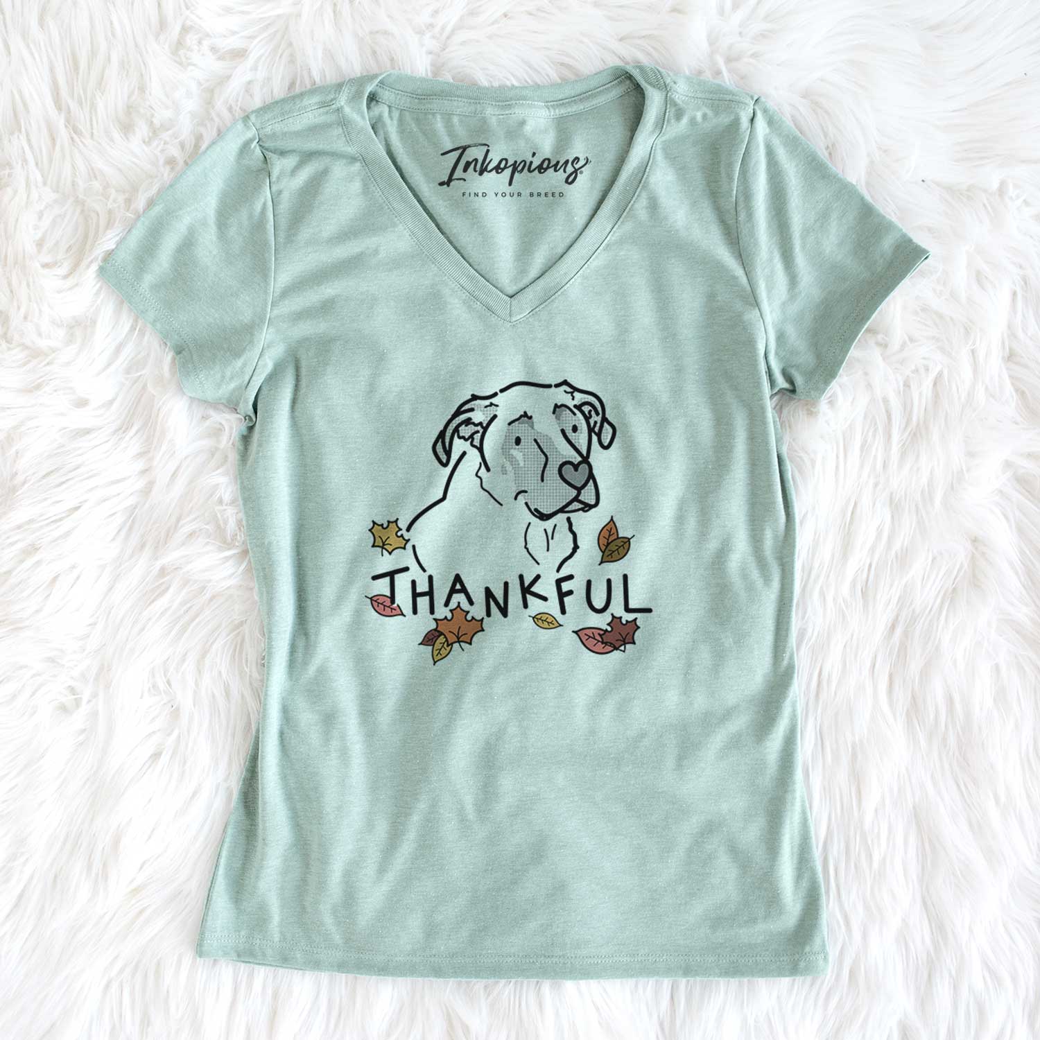 Thankful Mastiff German Shepherd Mix - Tank - Women's V-neck Shirt