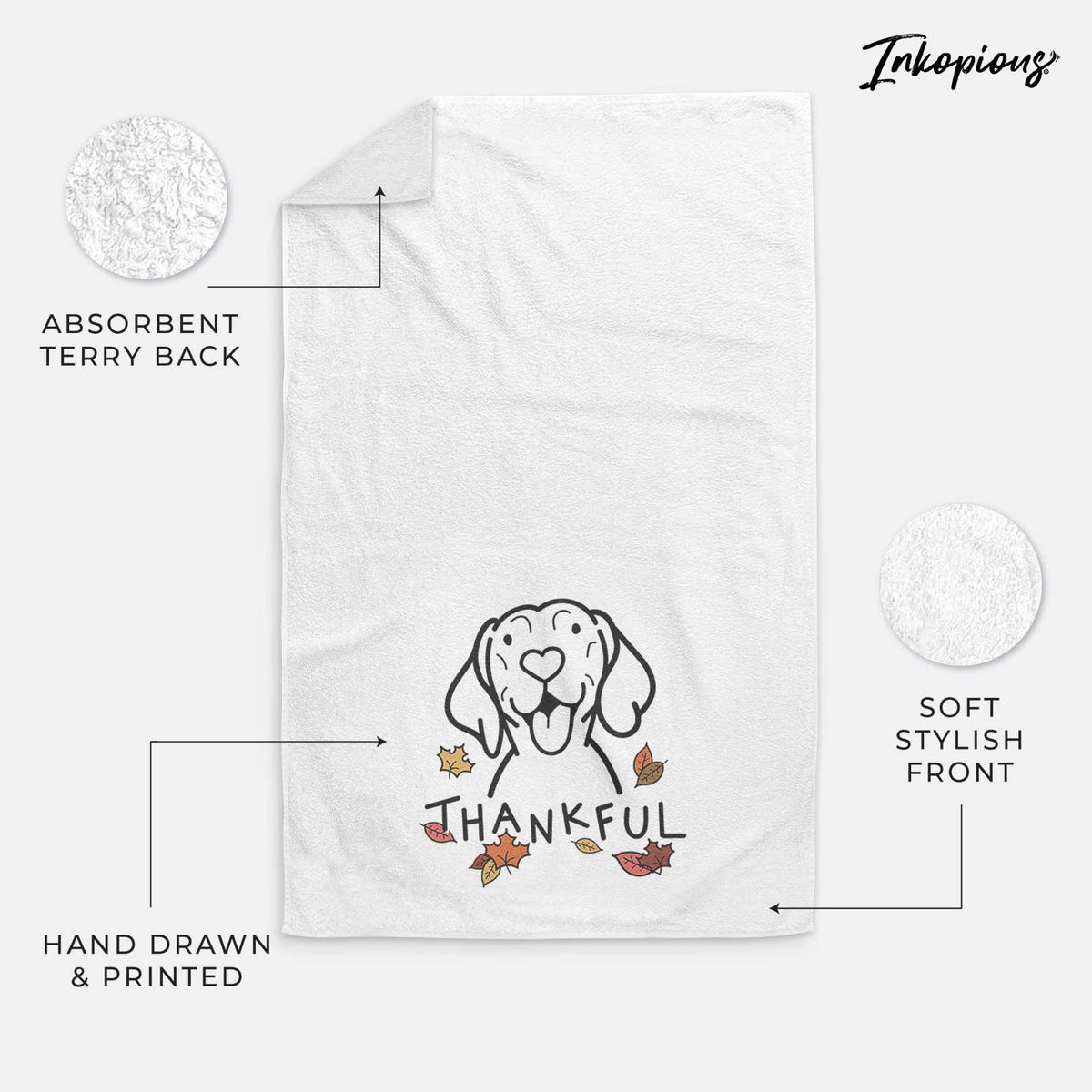 Thankful Vizsla - Decorative Hand Towel