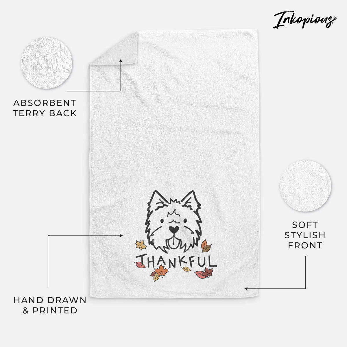 Thankful West Highland Terrier - Decorative Hand Towel