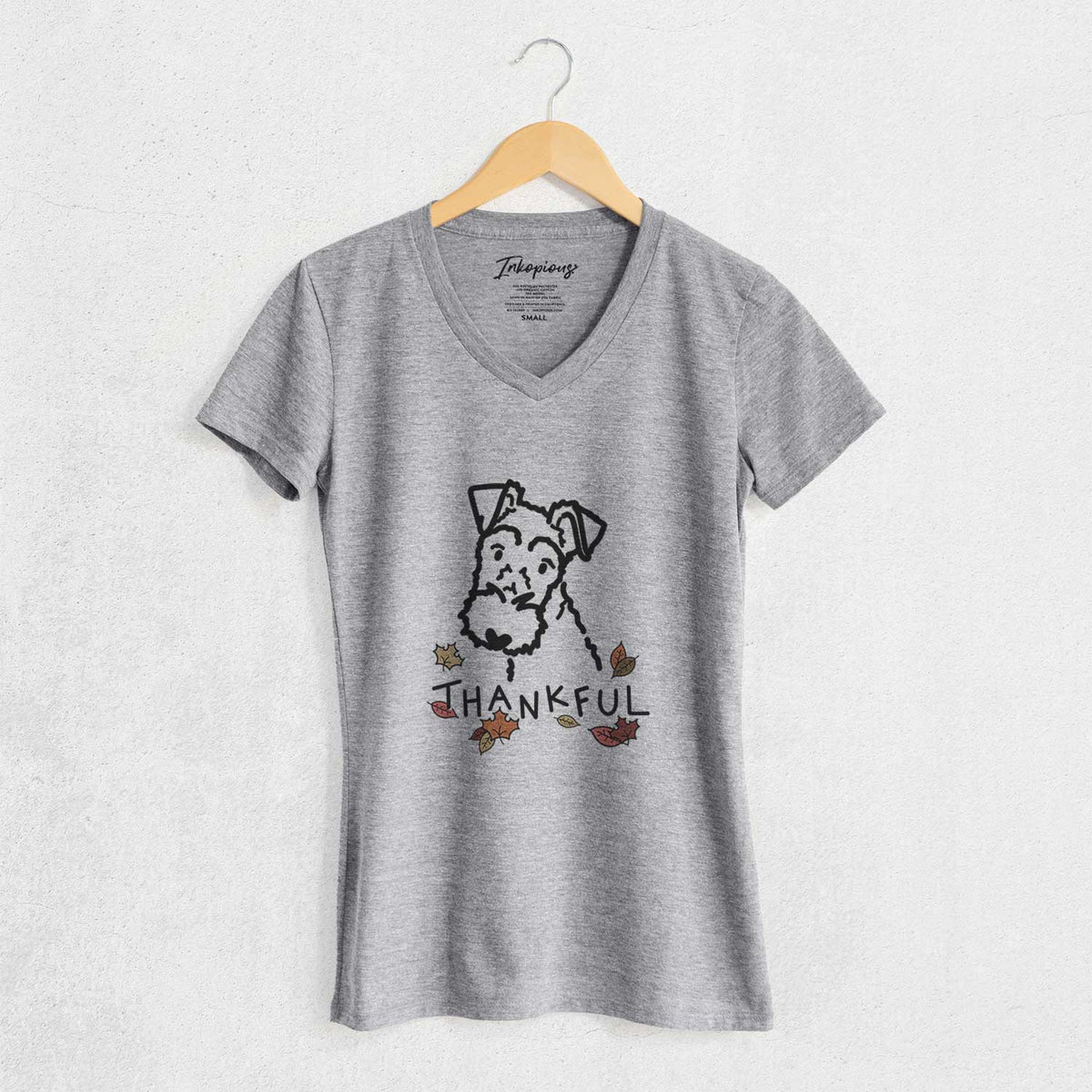 Thankful Wire Fox Terrier - Women's V-neck Shirt
