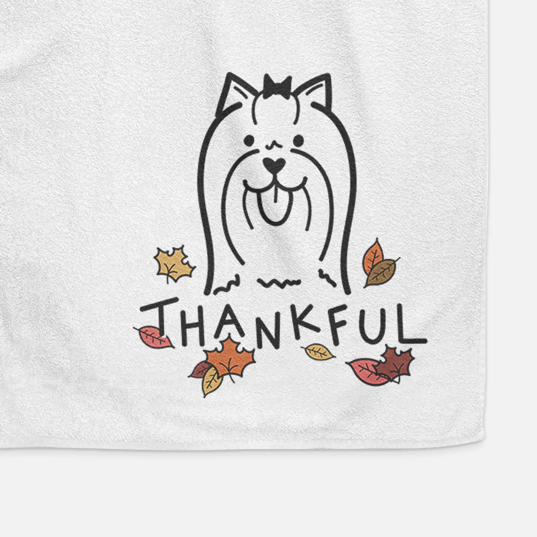 Thankful Yorkshire Terrier - Decorative Hand Towel