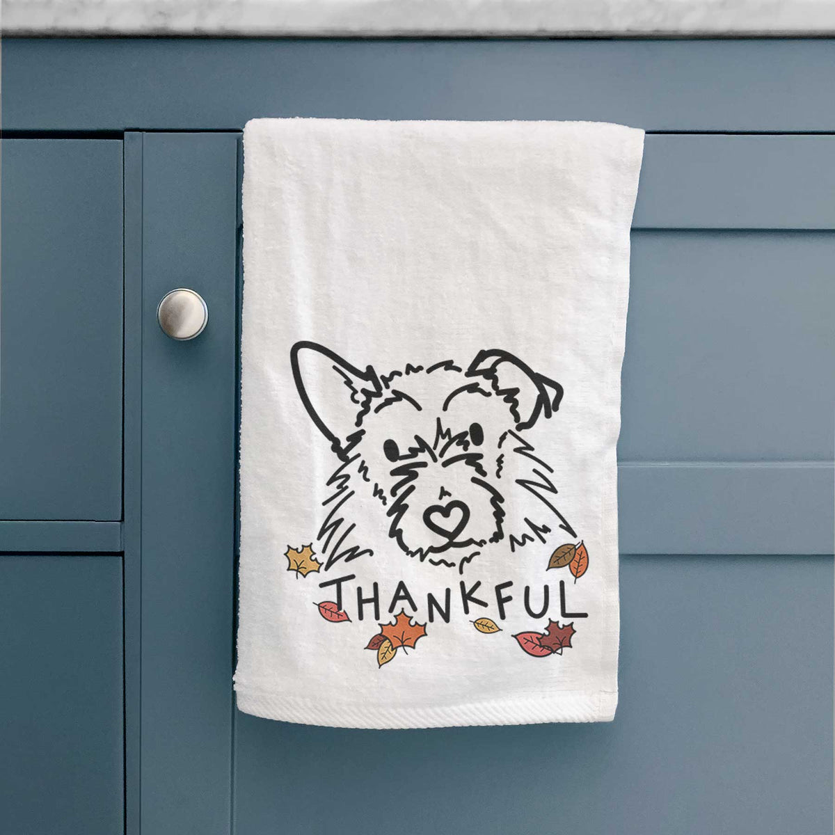 Thankful Terrier Mix - Ziggy - Decorative Hand Towel