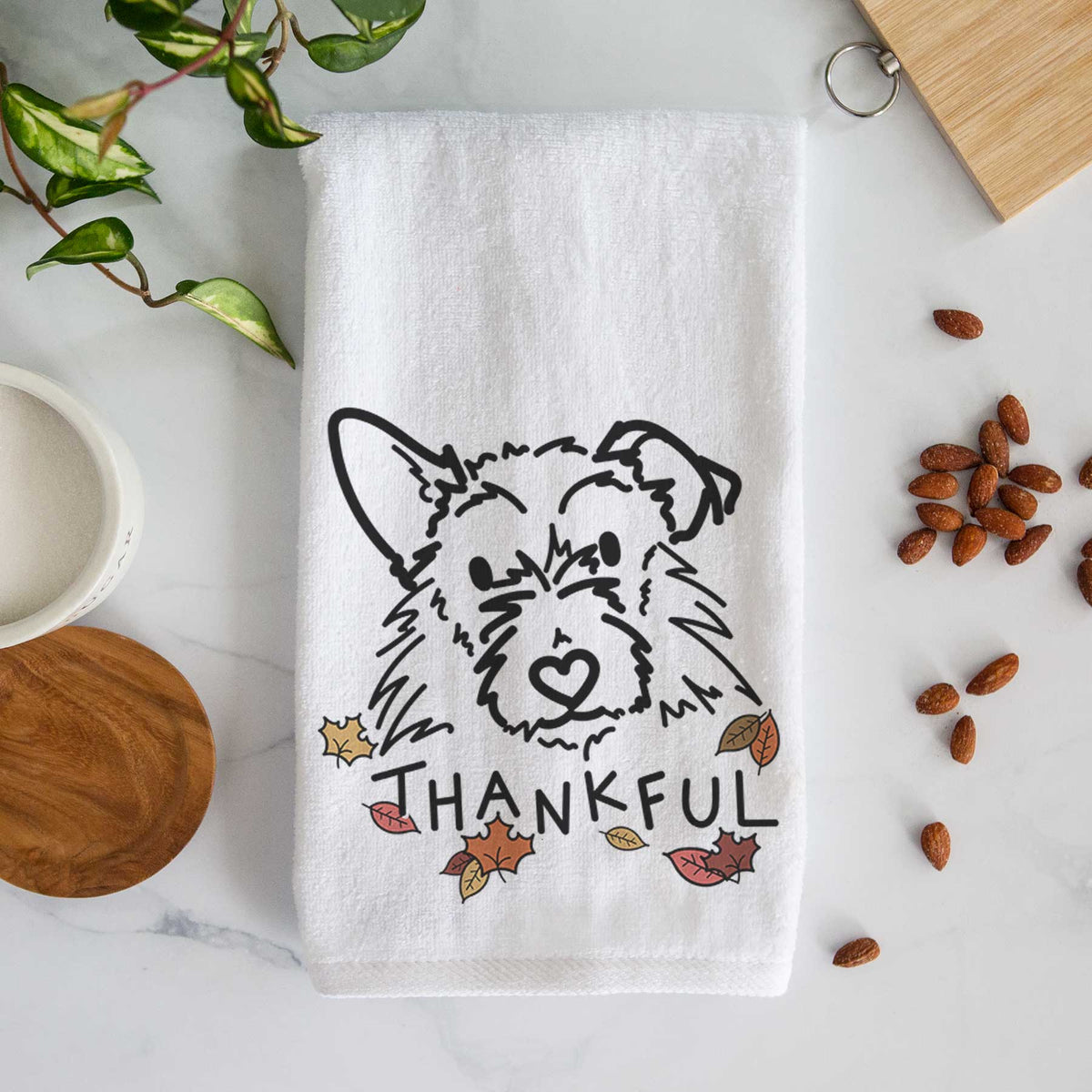 Thankful Terrier Mix - Ziggy - Decorative Hand Towel
