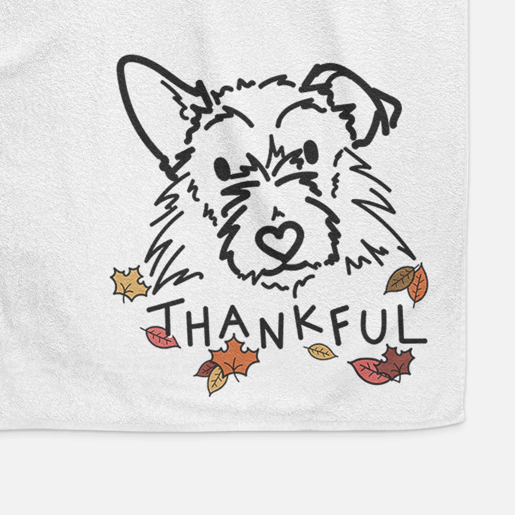 Thankful Terrier Mix - Ziggy - Decorative Hand Towel