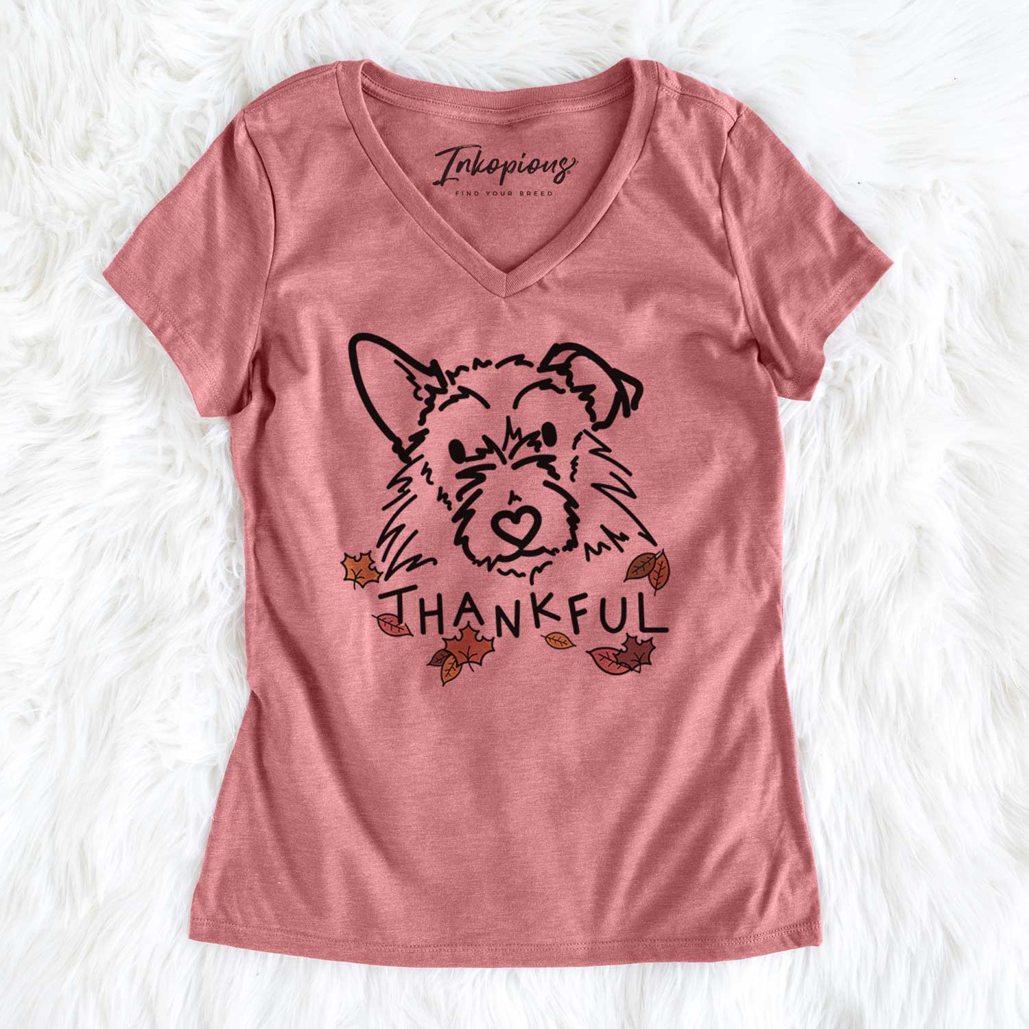 Thankful Terrier Mix - Ziggy - Women's V-neck Shirt