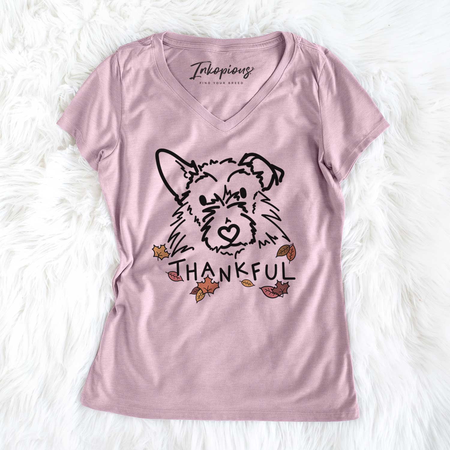 Thankful Terrier Mix - Ziggy - Women's V-neck Shirt