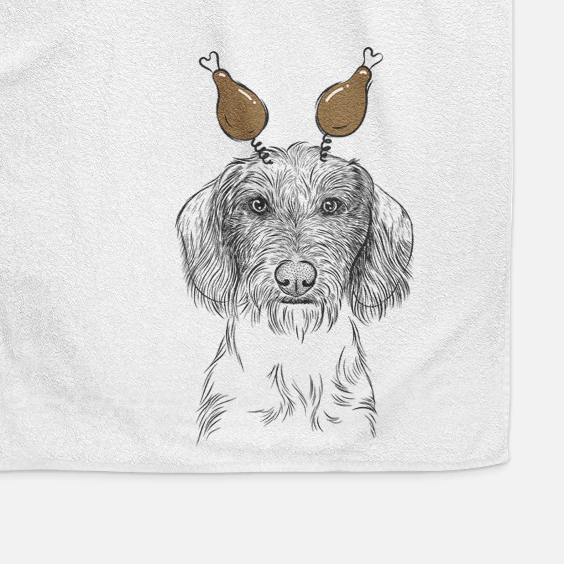 Almond the Wirehaired Dachshund Decorative Hand Towel