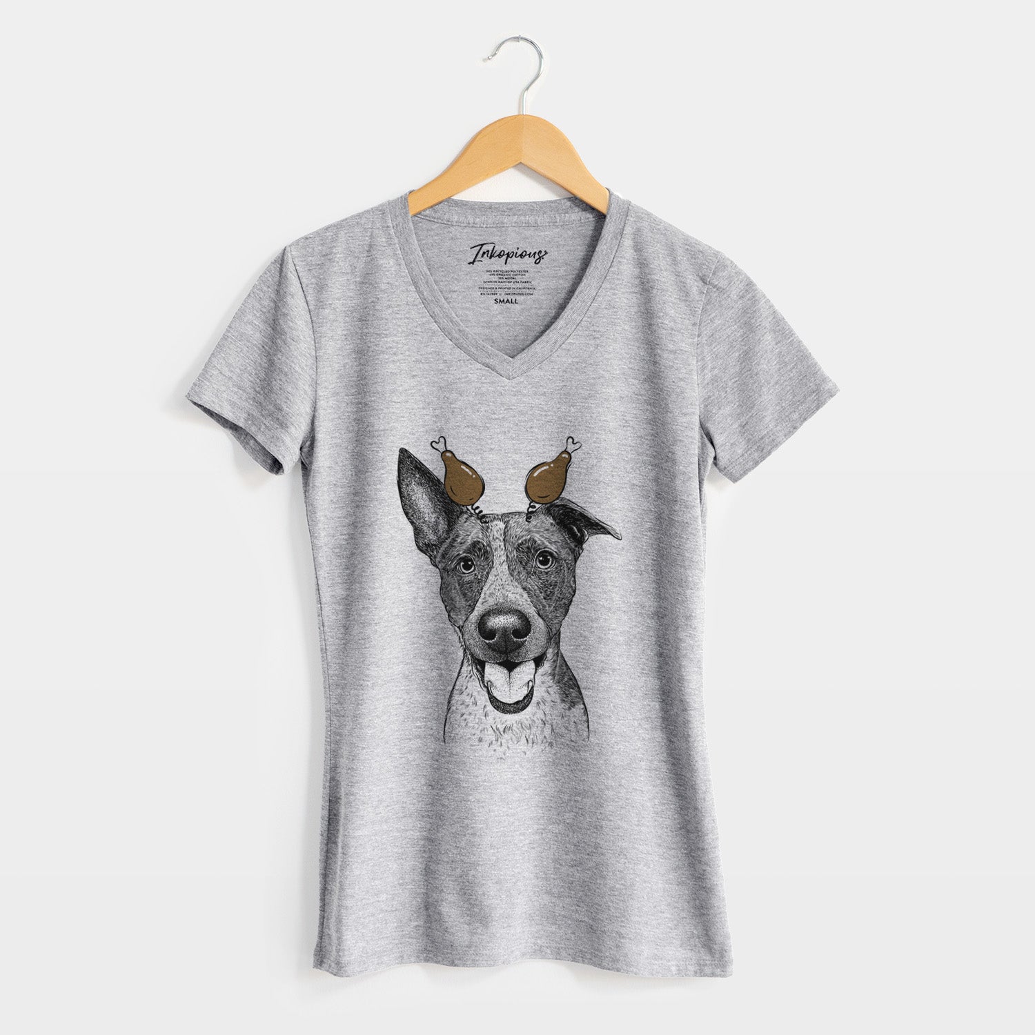 Thanksgiving Amigo the Heeler Mix - Women's Perfect V-neck Shirt