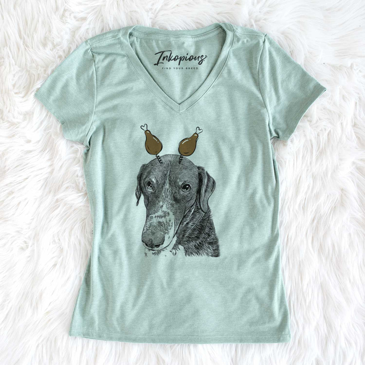 Thanksgiving Angel Orion the Mixed Breed - Women's V-neck Shirt