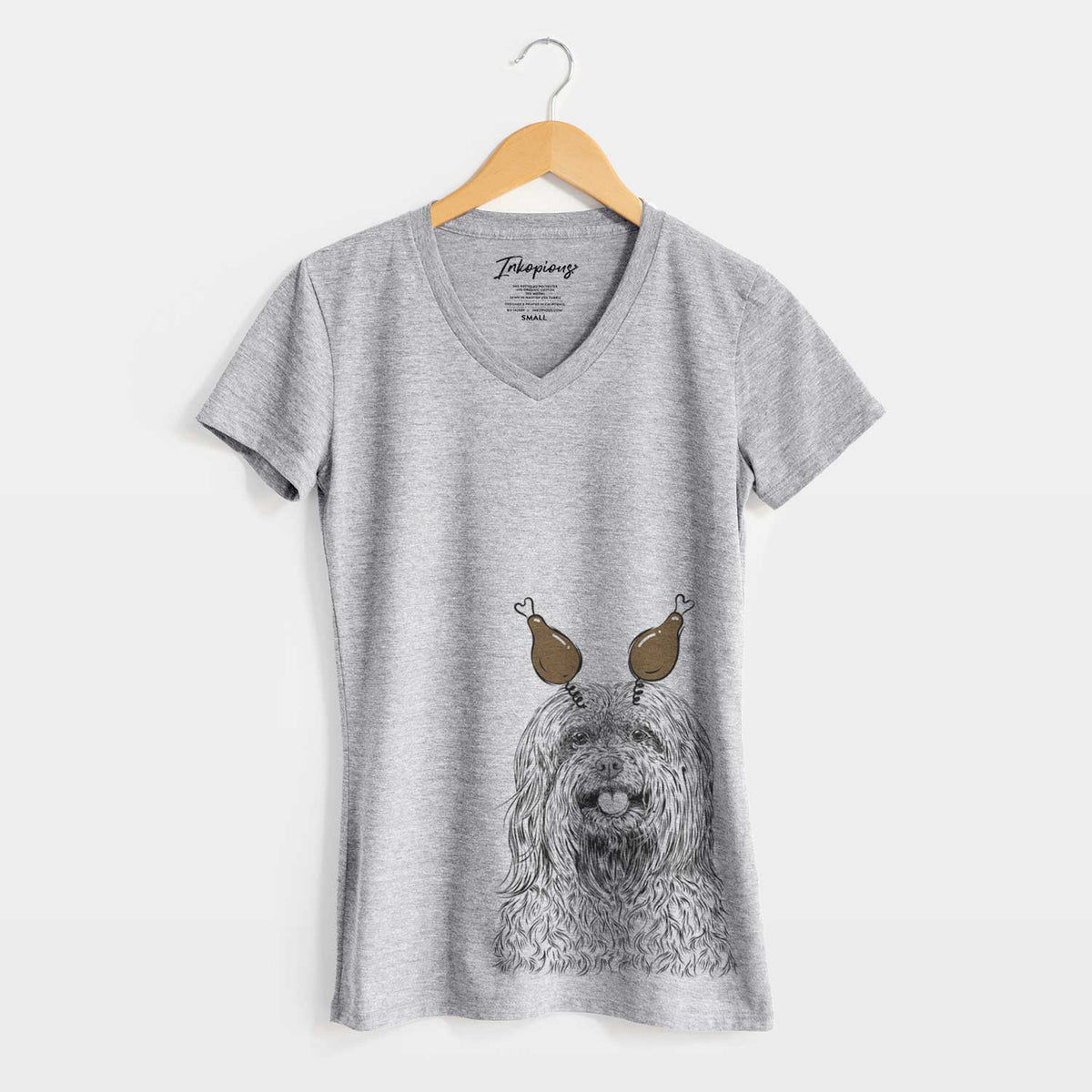 Thanksgiving Annie the Mixed Breed - Women's V-neck Shirt