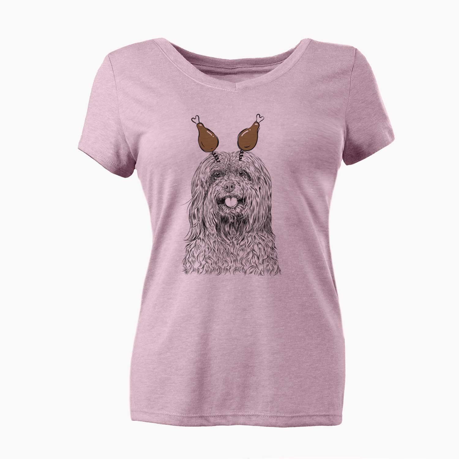 Thanksgiving Annie the Mixed Breed - Women's V-neck Shirt