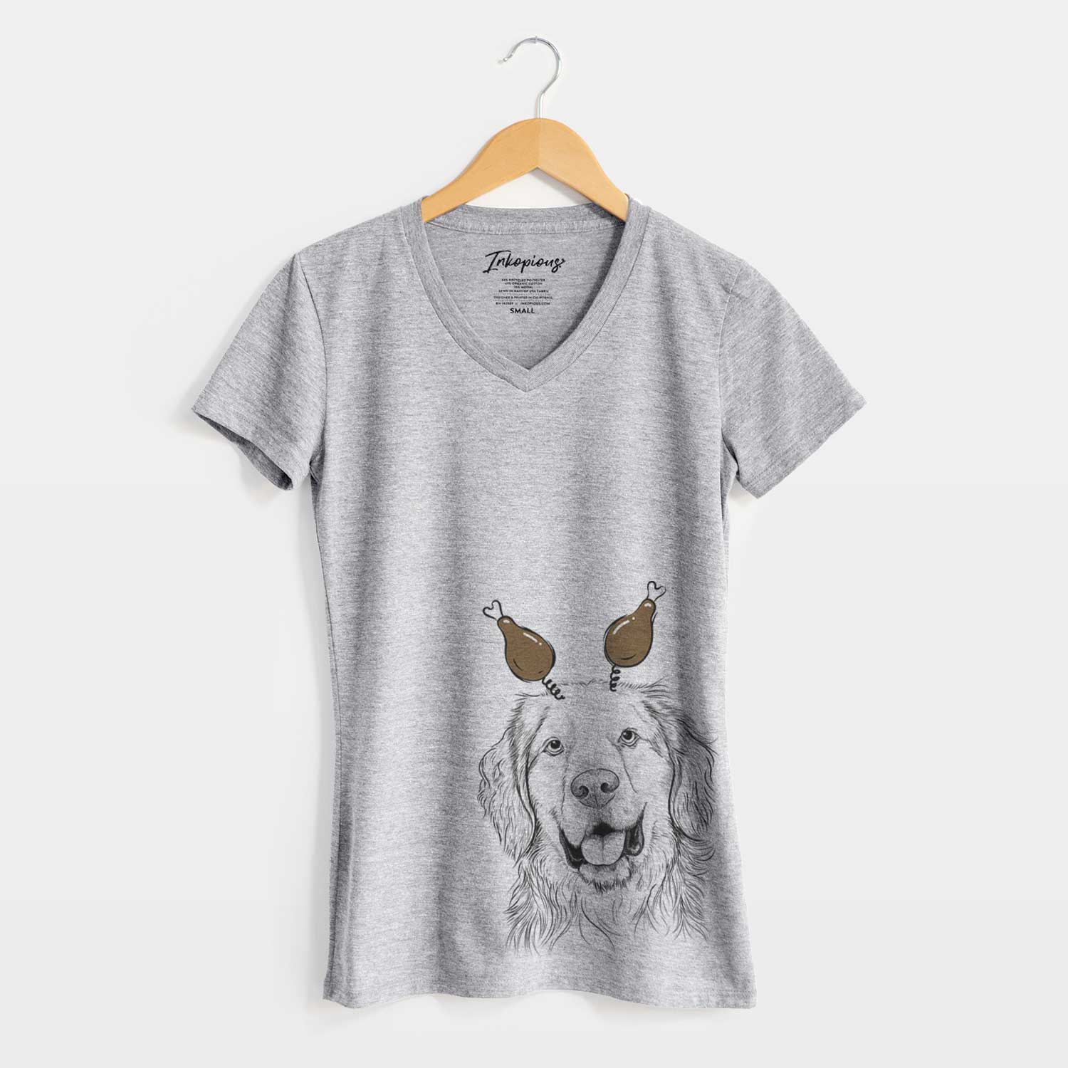 Thanksgiving Archie Benjamin the Mixed Breed - Women's V-neck Shirt