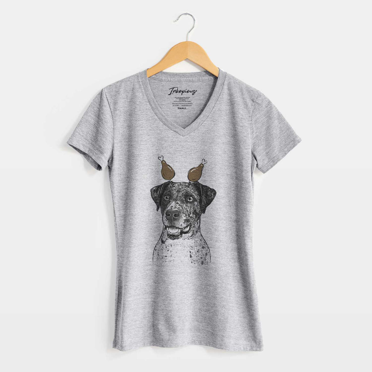 Thanksgiving Argos the Catahoula - Women's V-neck Shirt