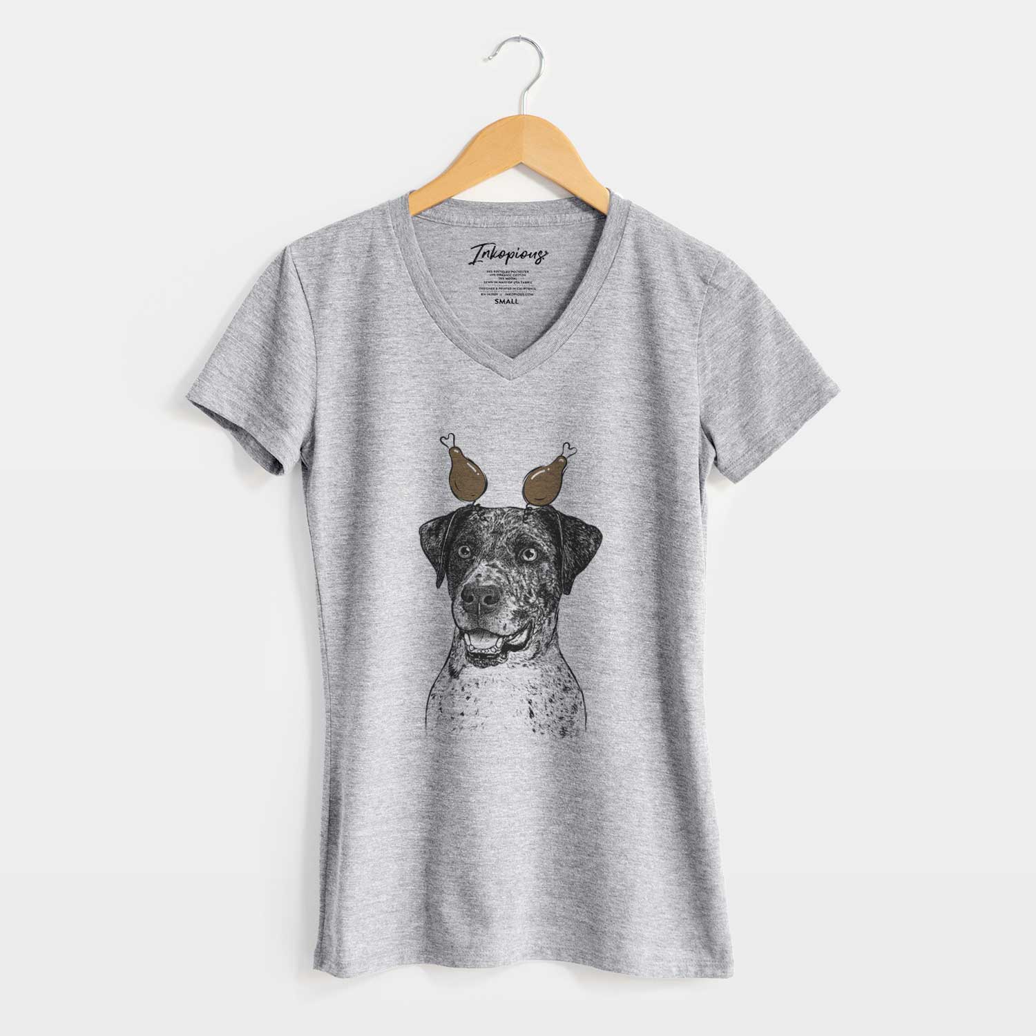 Thanksgiving Argos the Catahoula - Women's V-neck Shirt
