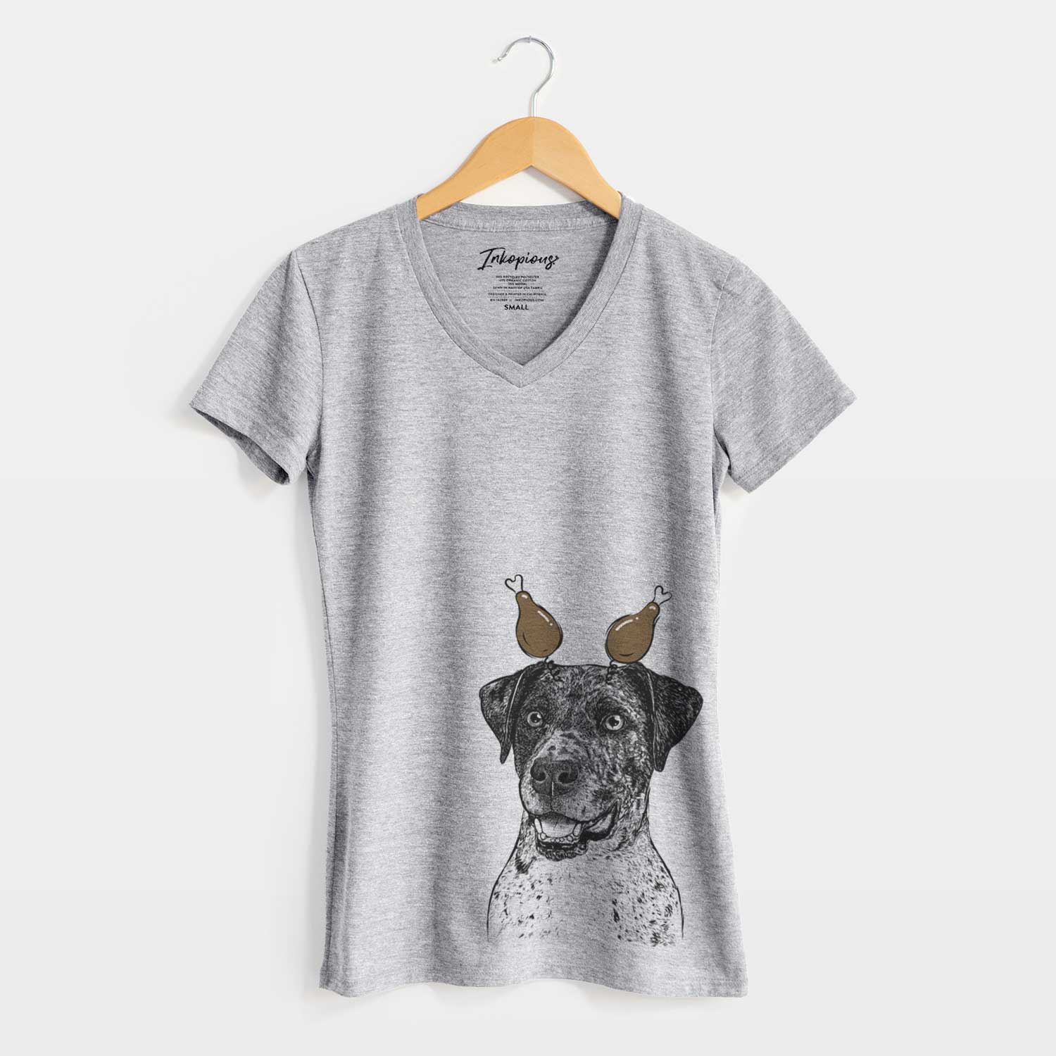 Thanksgiving Argos the Catahoula - Women's V-neck Shirt