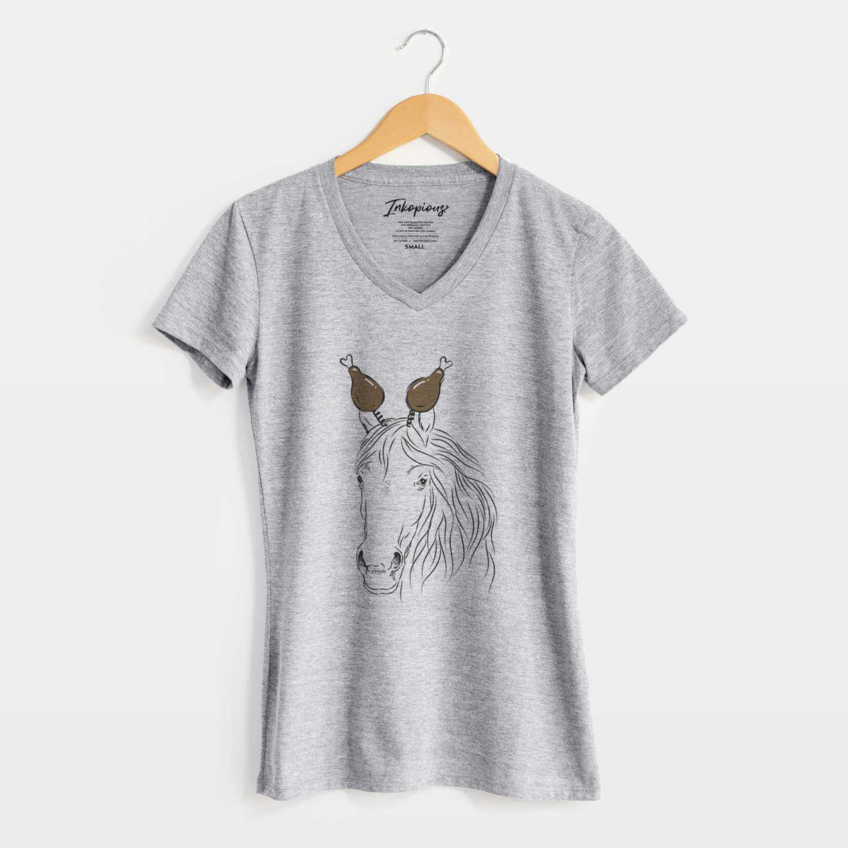 Thanksgiving Aria the Horse - Women's V-neck Shirt