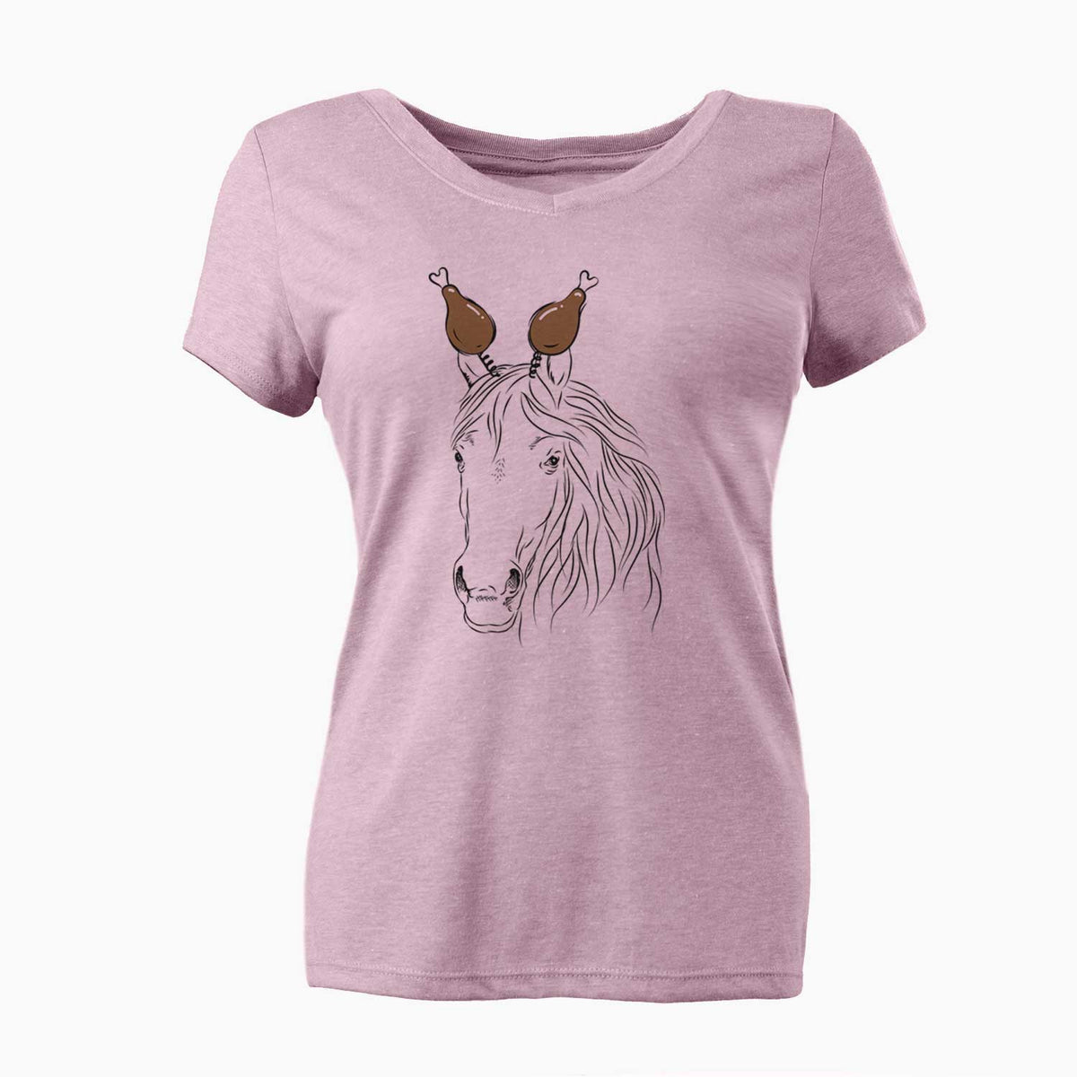 Thanksgiving Aria the Horse - Women's V-neck Shirt