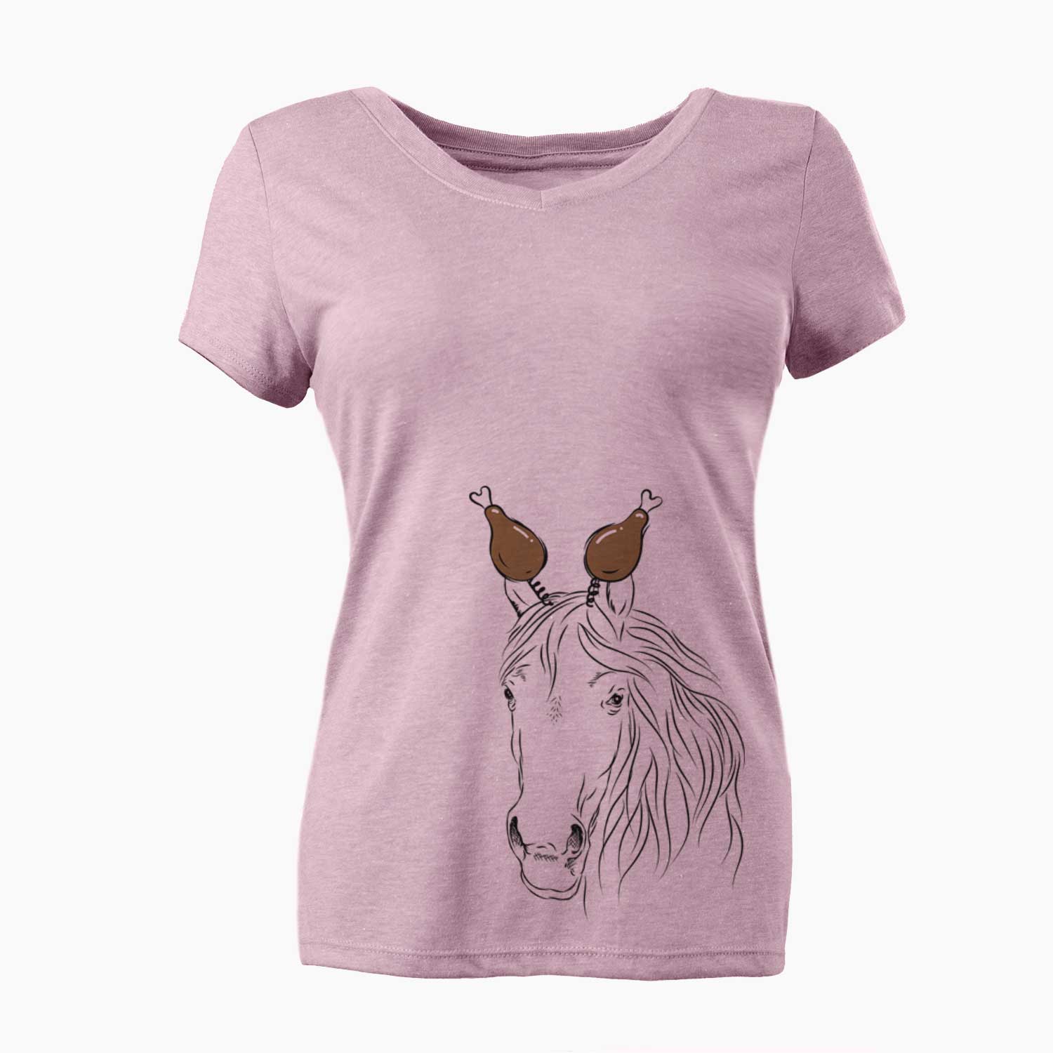 Thanksgiving Aria the Horse - Women's V-neck Shirt