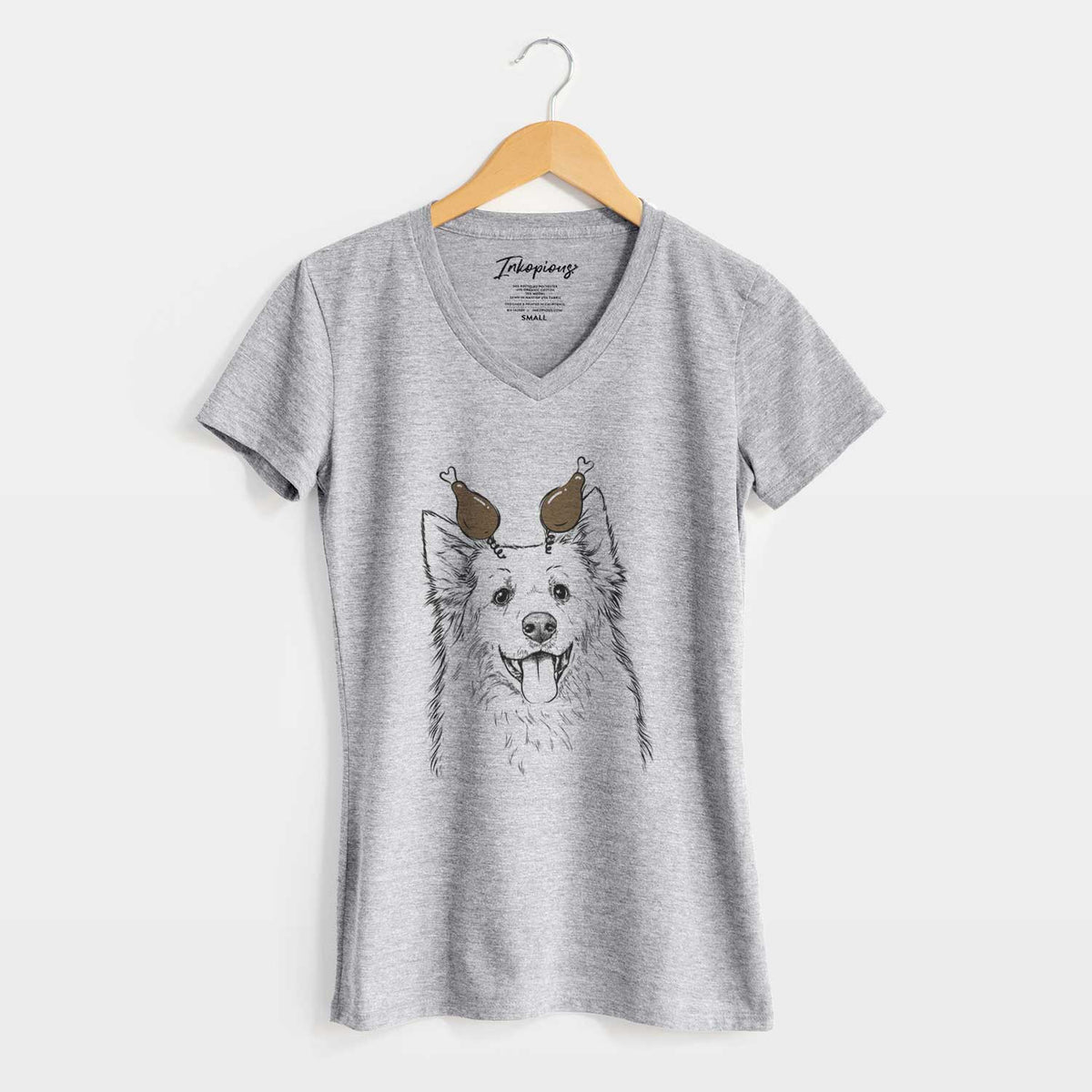 Thanksgiving Aspenita the Mixed Breed - Women's V-neck Shirt
