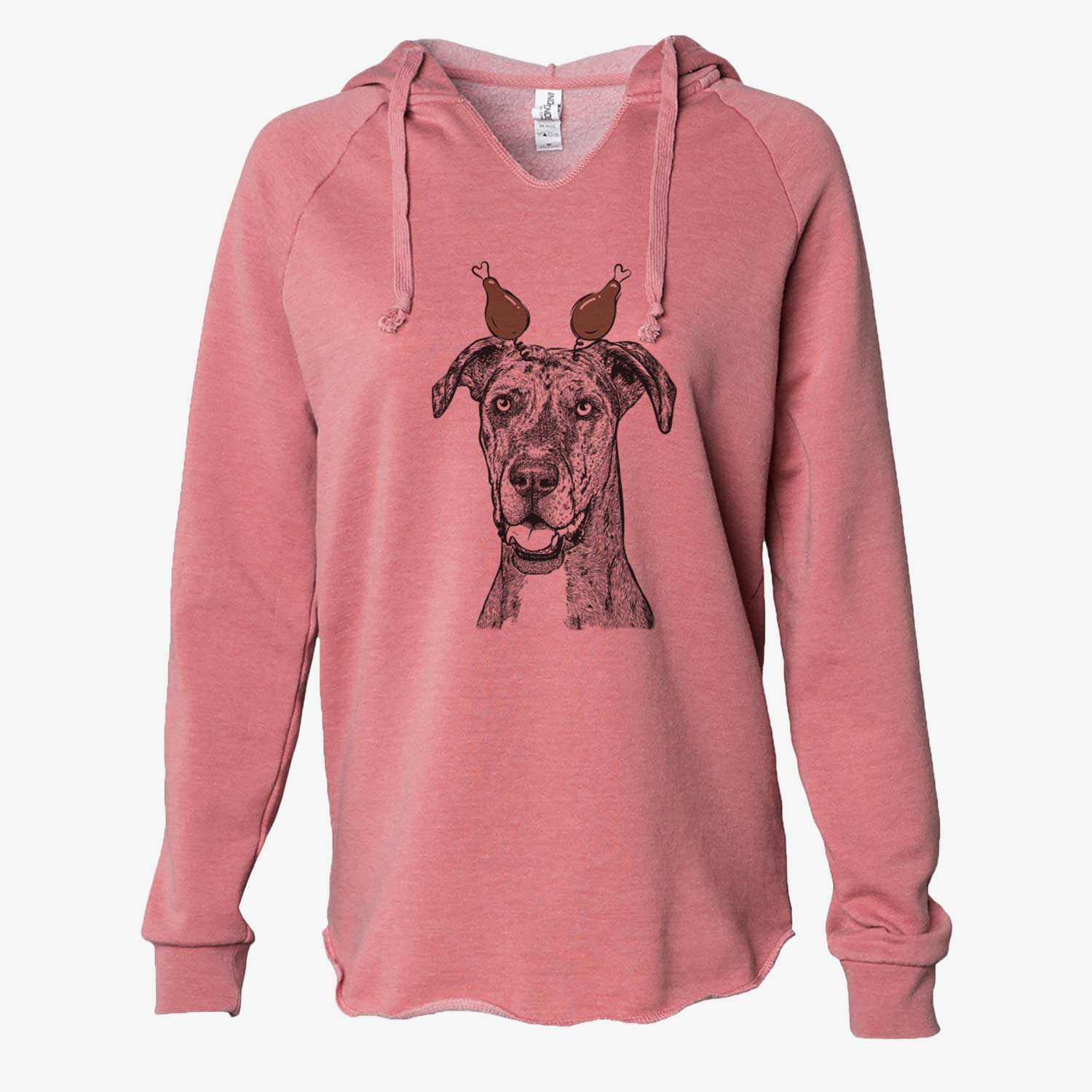 Thanksgiving Athena the Merle Great Dane - Cali Wave Hooded Sweatshirt