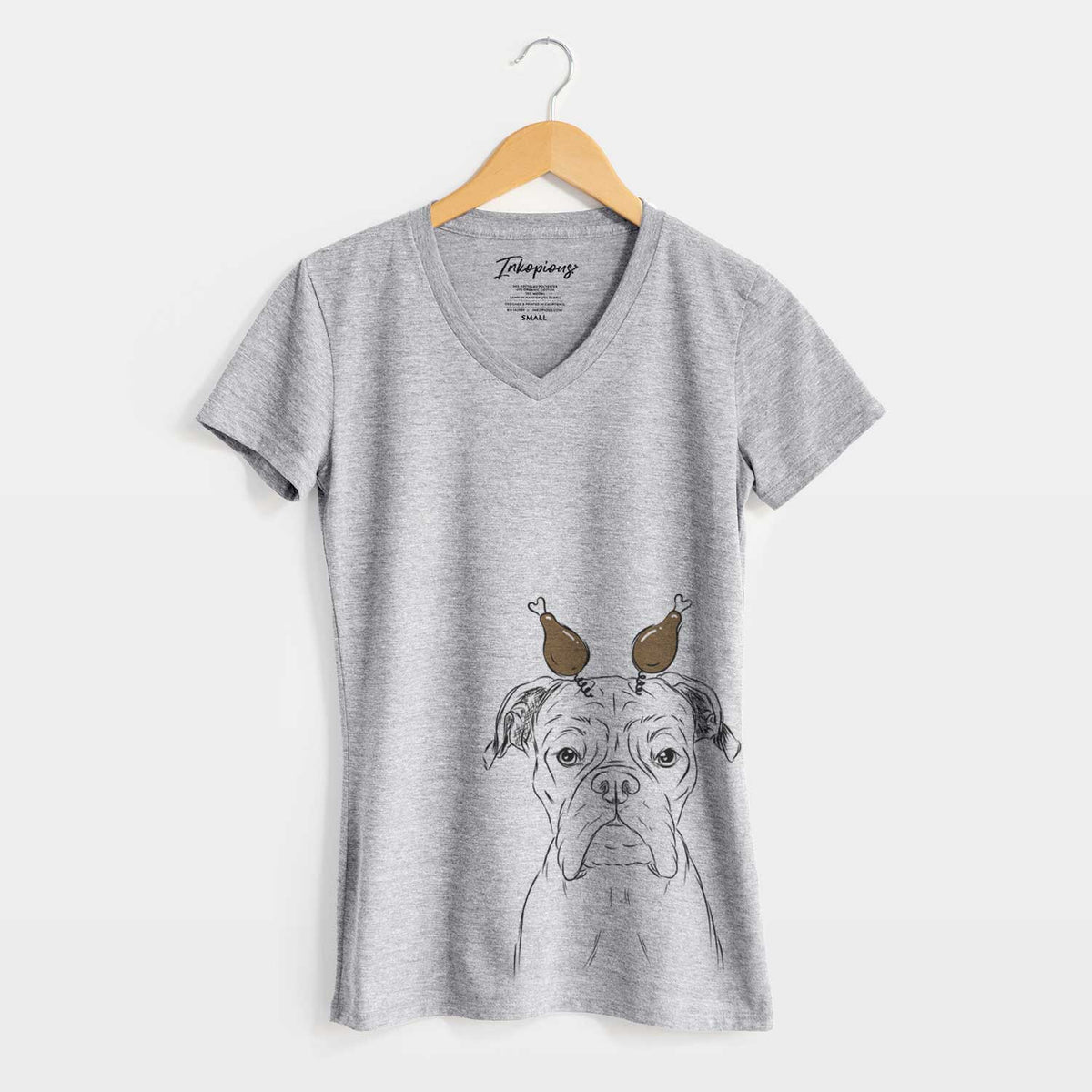Thanksgiving Axel the Boxer - Women's V-neck Shirt