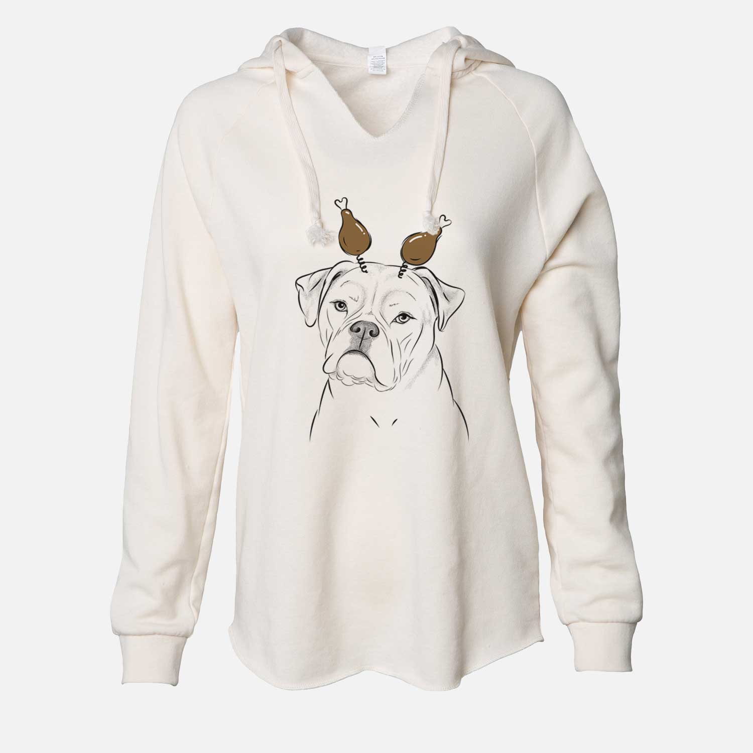 Thanksgiving Babe the AmericanBulldog - Cali Wave Hooded Sweatshirt