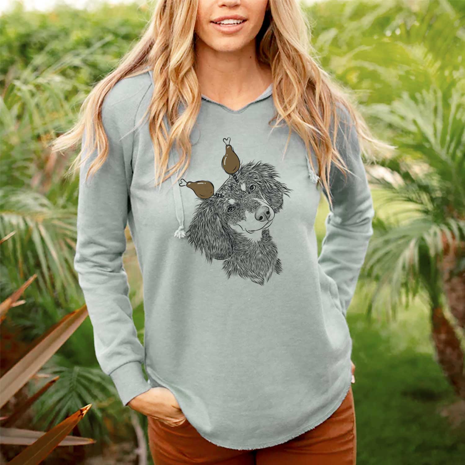 Thanksgiving Bailey the Long Haired Dachshund - Cali Wave Hooded Sweatshirt