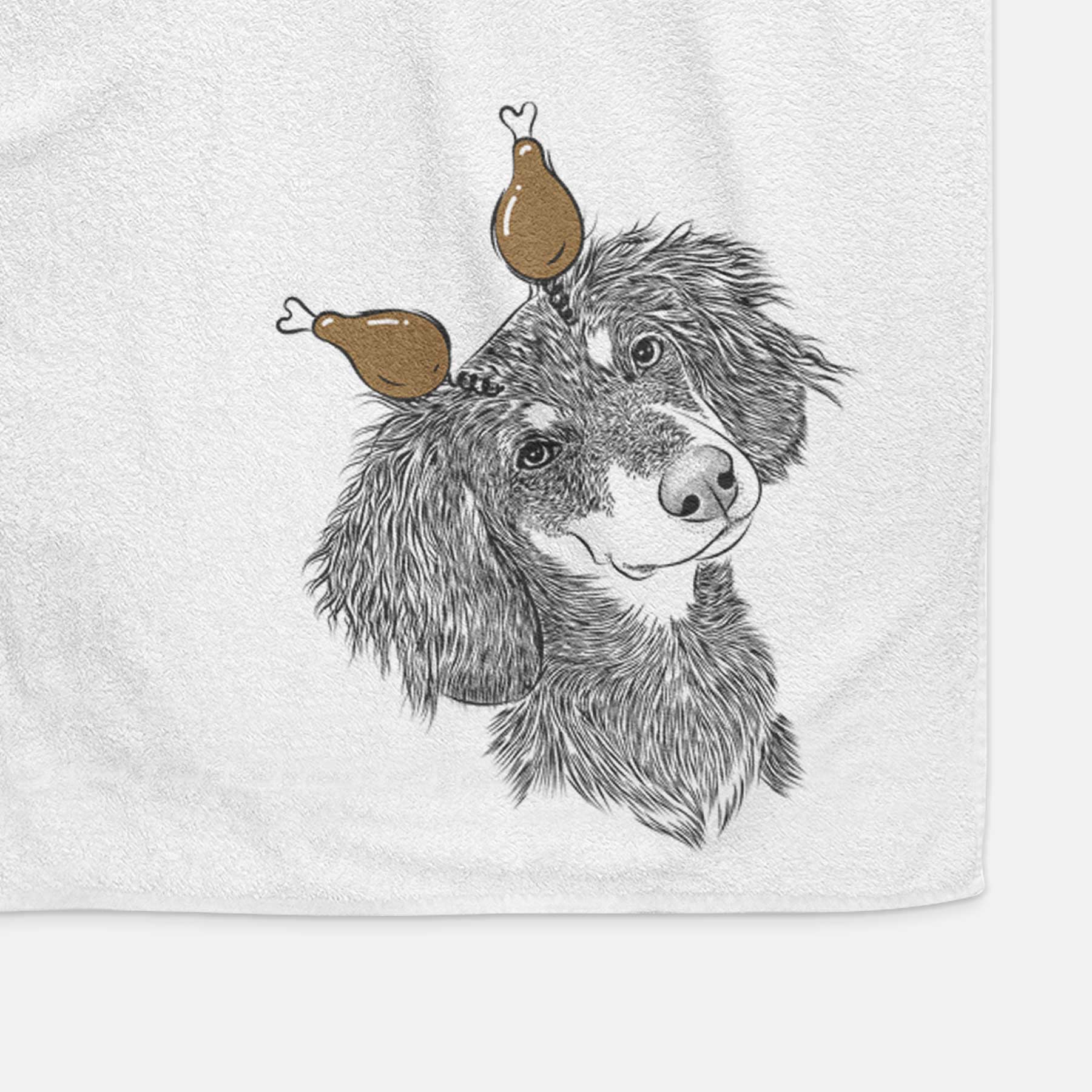 Bailey the Long Haired Dachshund Decorative Hand Towel