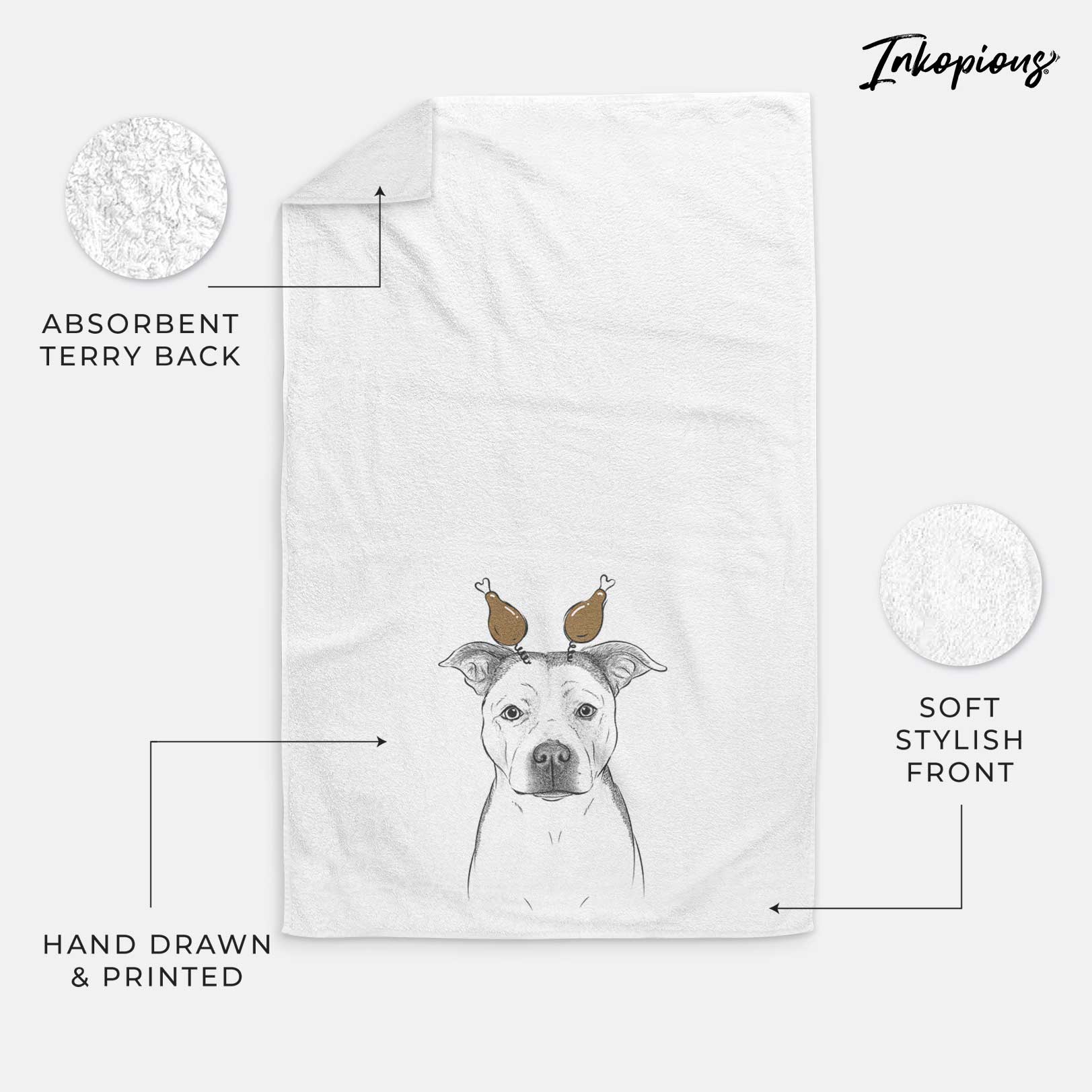 Bailey the Pitbull Decorative Hand Towel