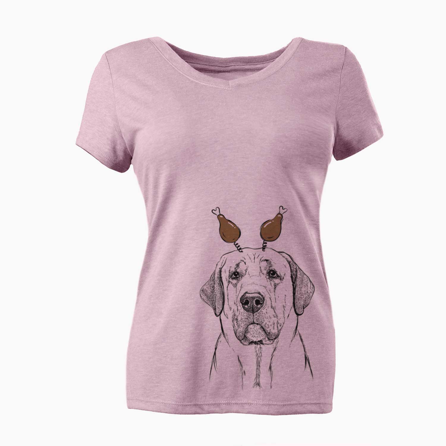 Thanksgiving Beau the Broholmer - Women's V-neck Shirt