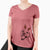 Thanksgiving Beemer the Boxer Pitbull Terrier Mix - Women's V-neck Shirt