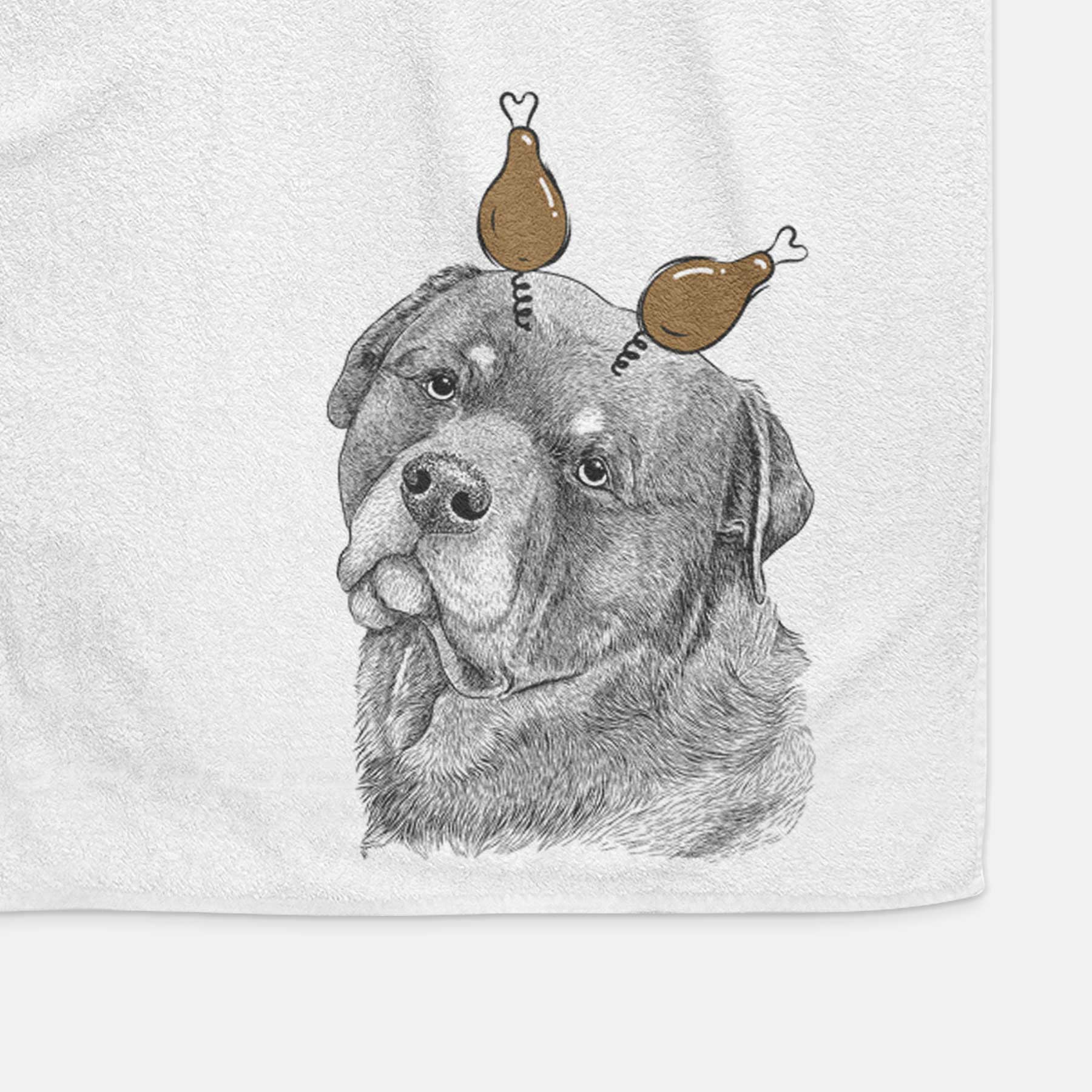 Bender the Rottweiler Decorative Hand Towel