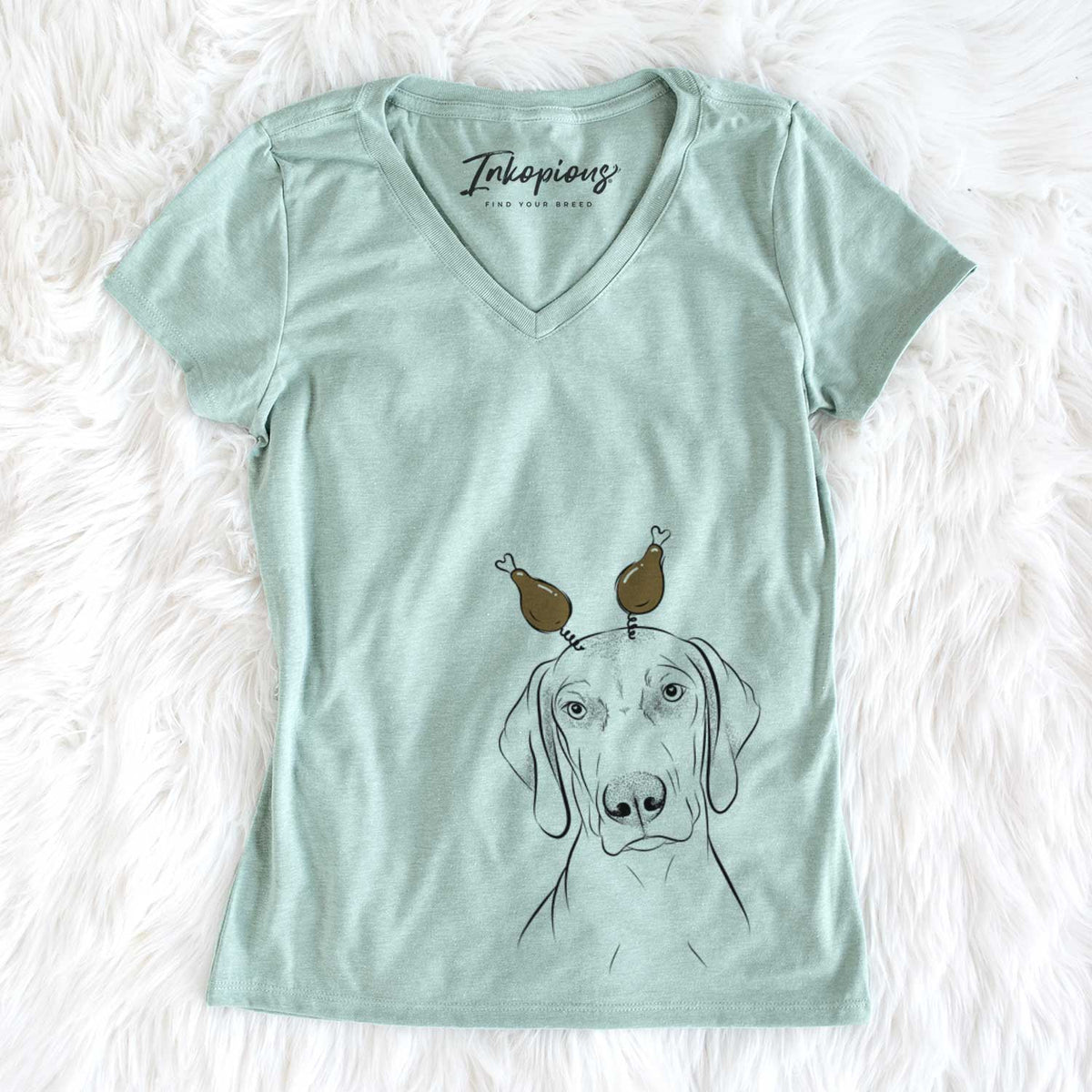 Thanksgiving Benelli the Vizsla - Women&#39;s V-neck Shirt