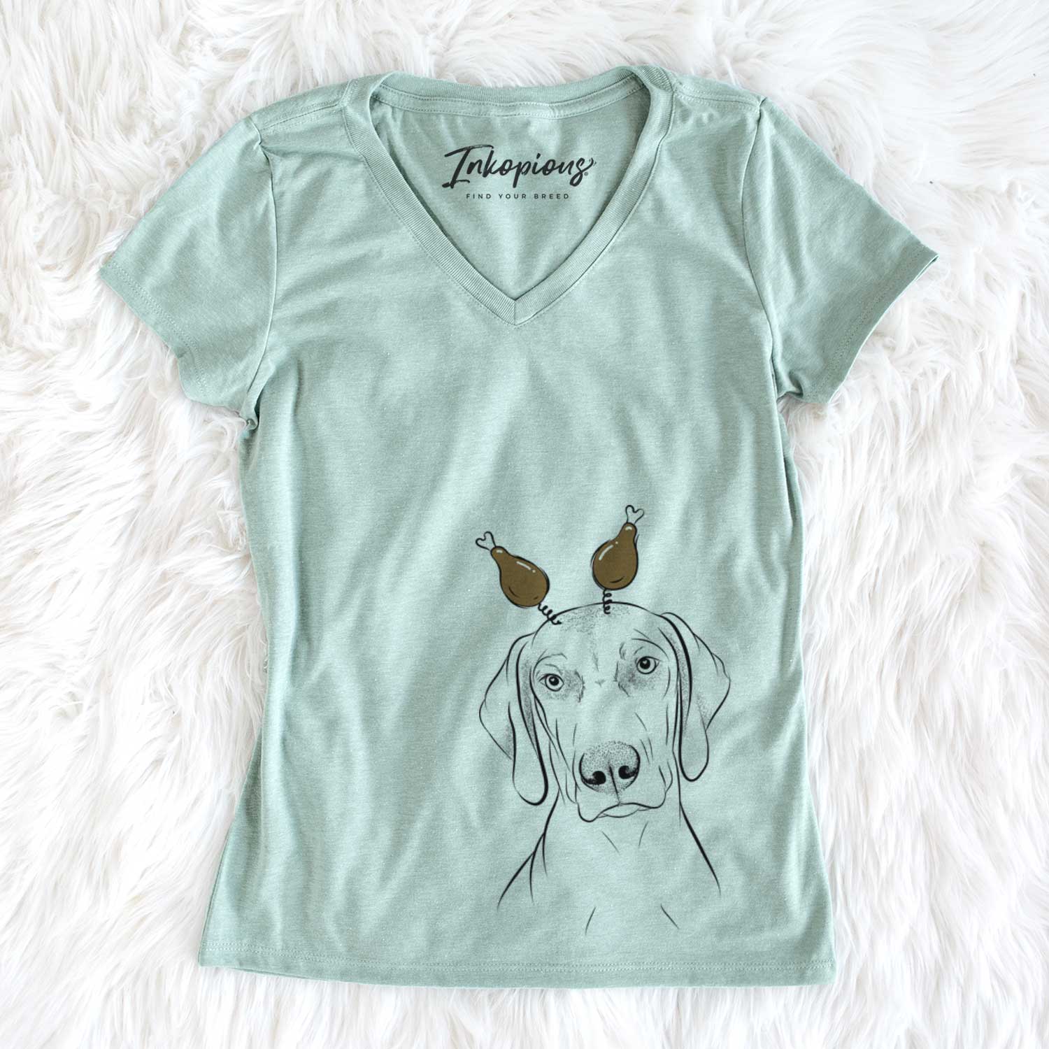 Thanksgiving Benelli the Vizsla - Women's V-neck Shirt