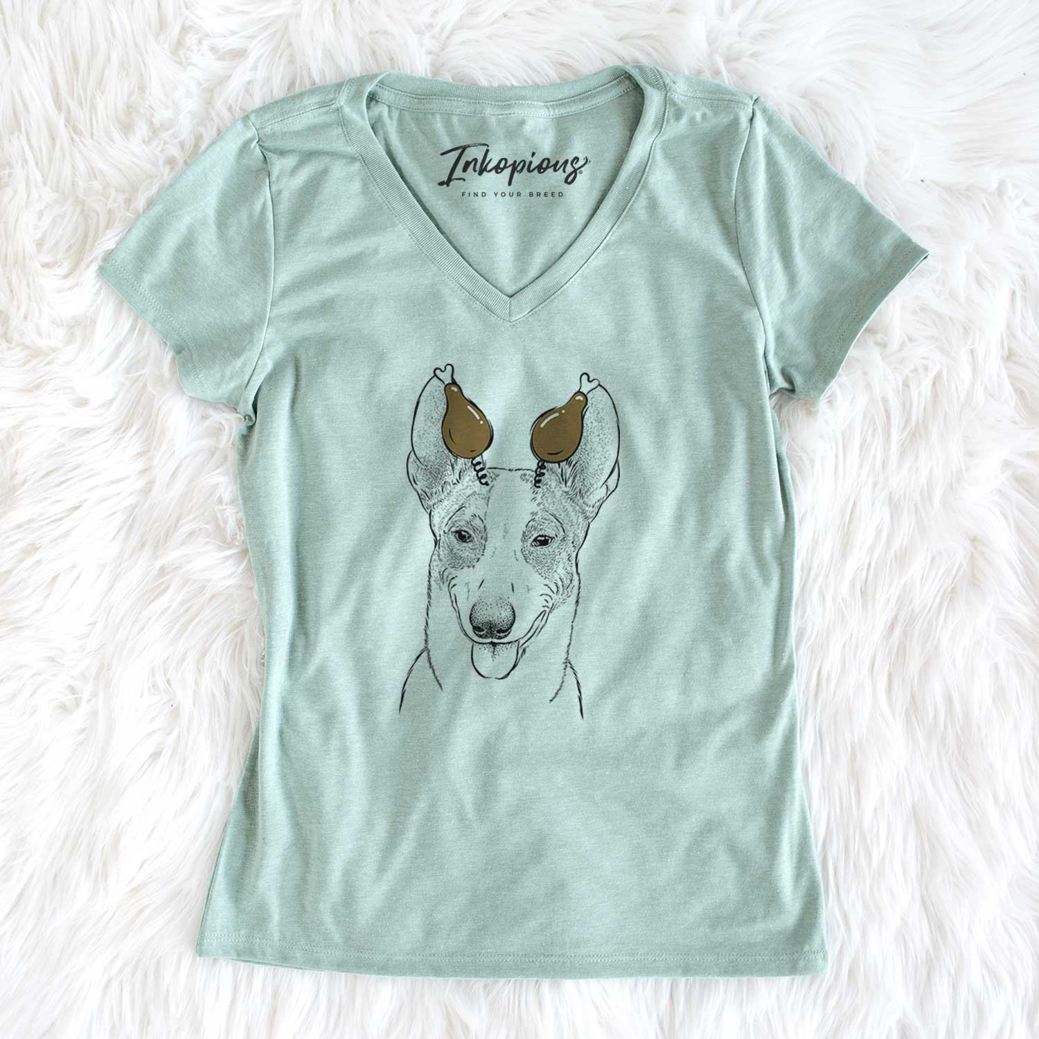 Thanksgiving Berlin the Carolina Dog - Women's V-neck Shirt