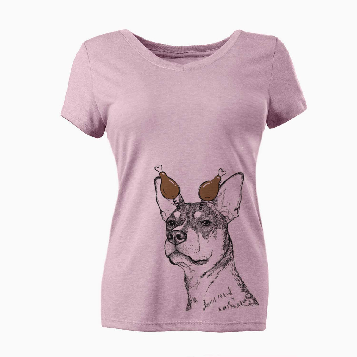 Thanksgiving Bill the Heeler Mix - Women's V-neck Shirt