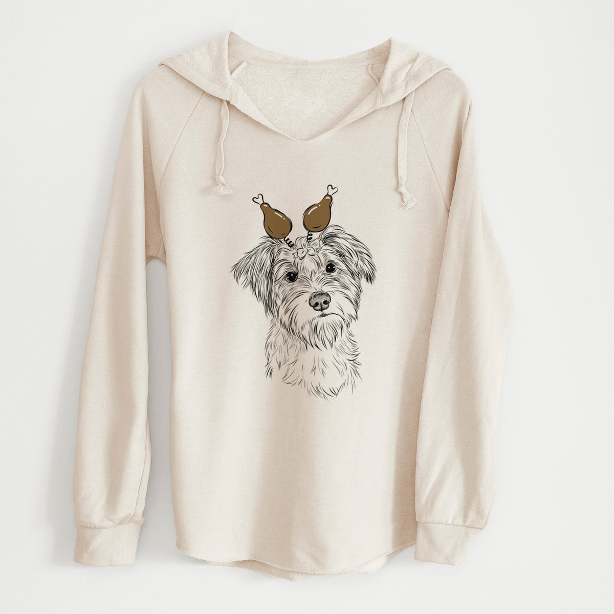 Thanksgiving Birdee the Schnauzer Mix - Cali Wave Hooded Sweatshirt