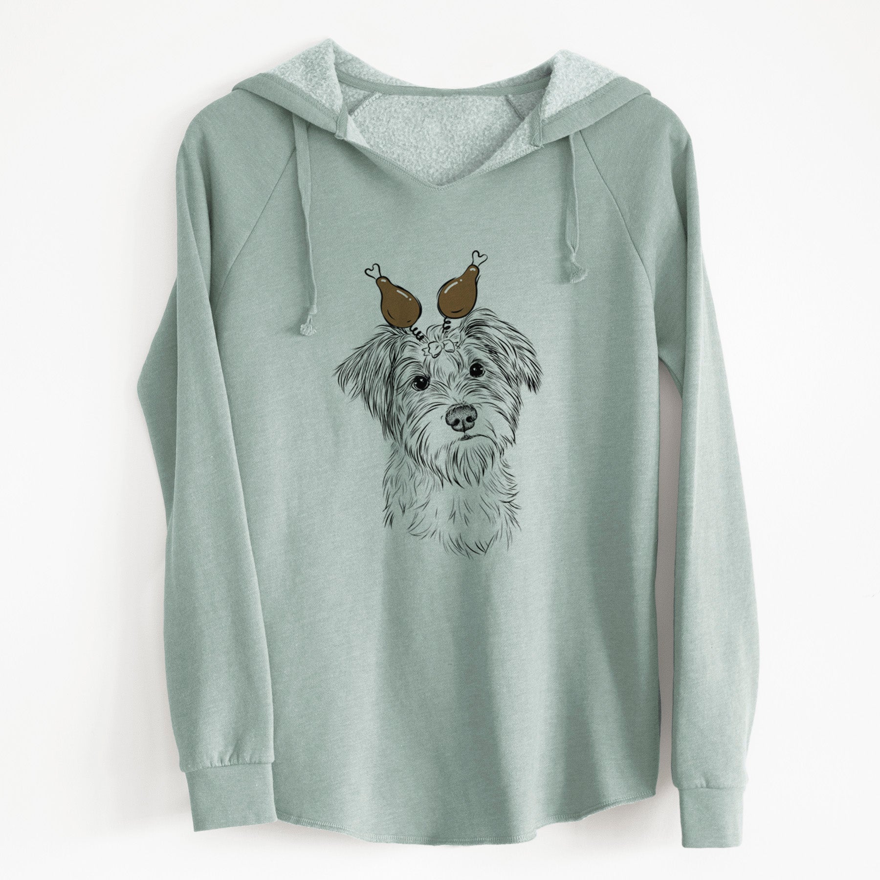 Thanksgiving Birdee the Schnauzer Mix - Cali Wave Hooded Sweatshirt