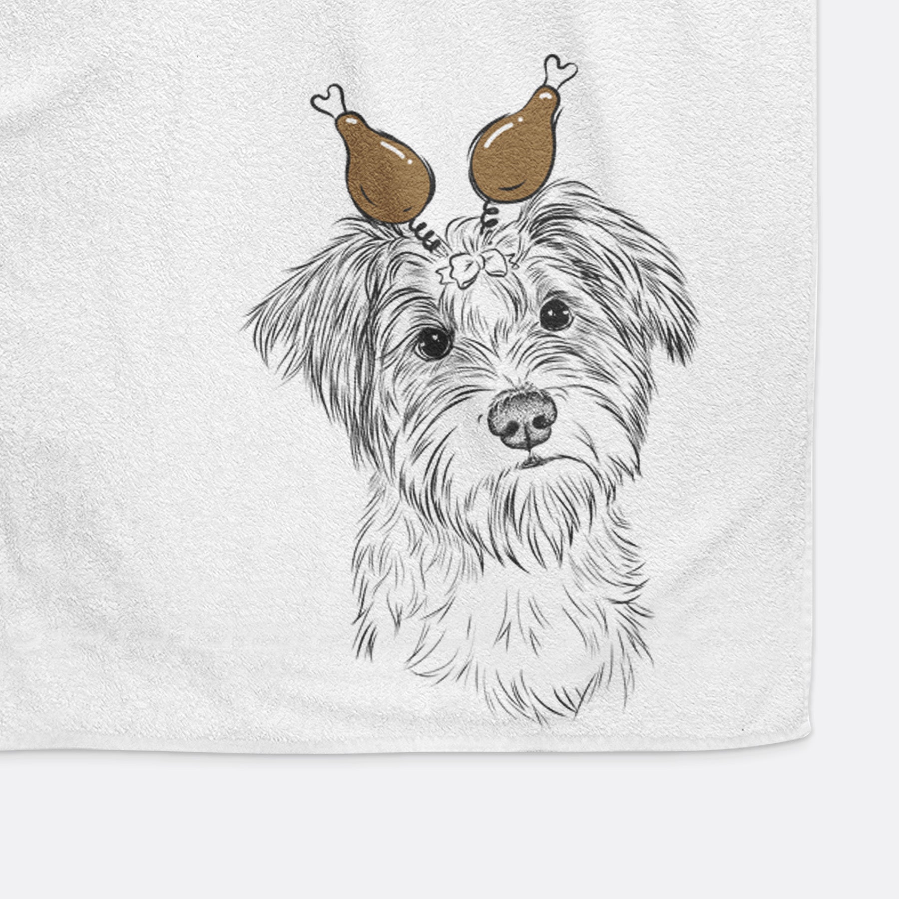 Birdee the Schnauzer Mix Decorative Hand Towel