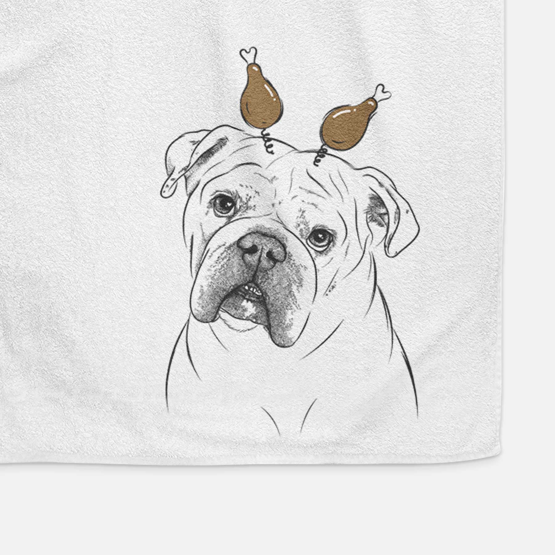 Blossom the English Bulldog Decorative Hand Towel