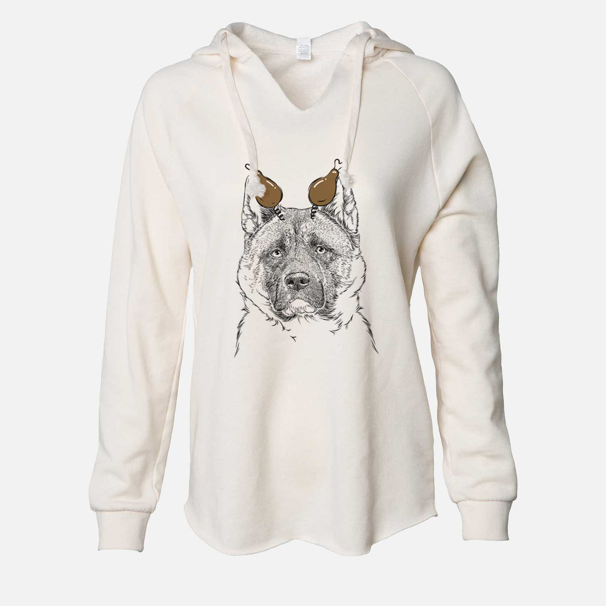 Thanksgiving Bo the American Akita - Cali Wave Hooded Sweatshirt