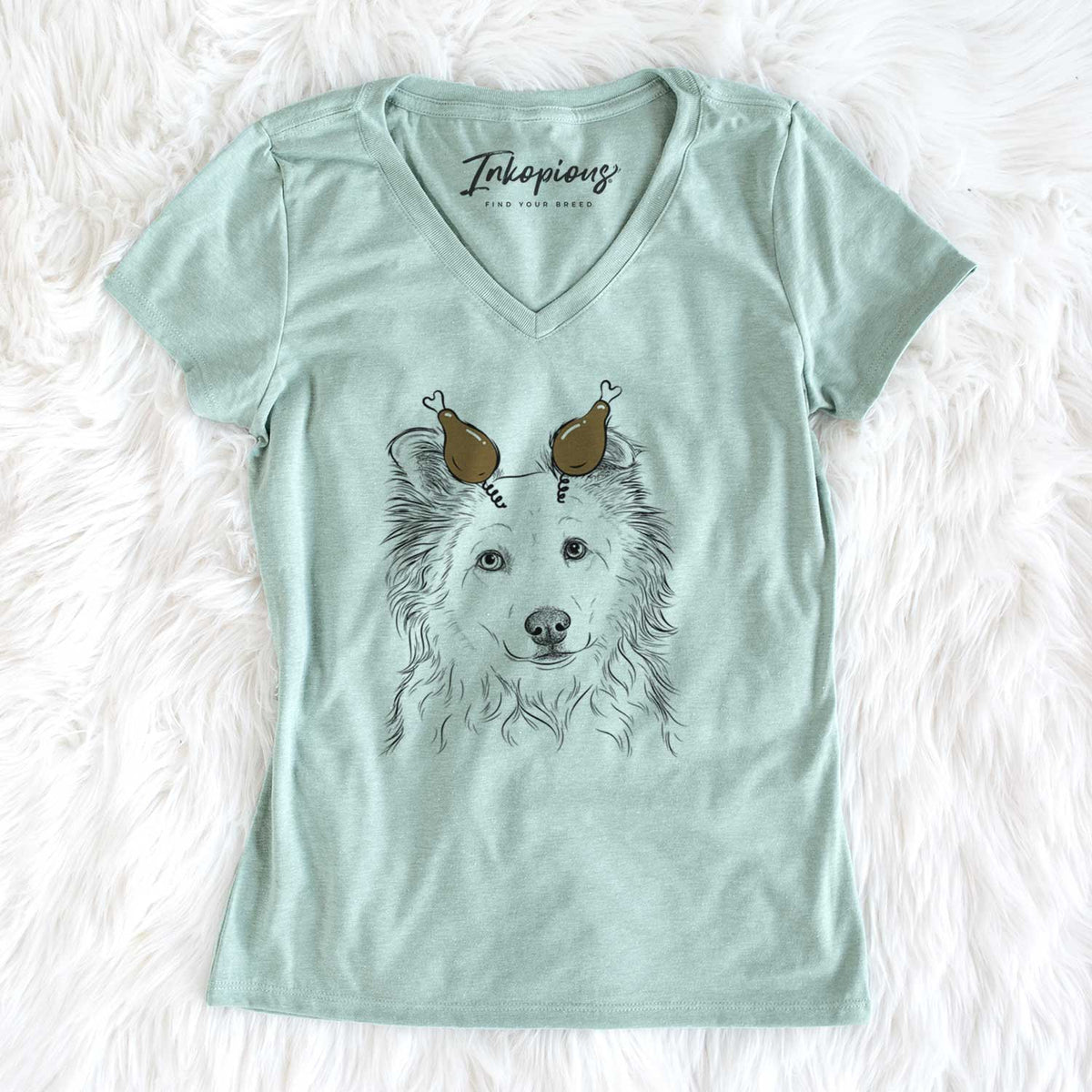 Thanksgiving Bonsai the Mixed Breed - Women's V-neck Shirt